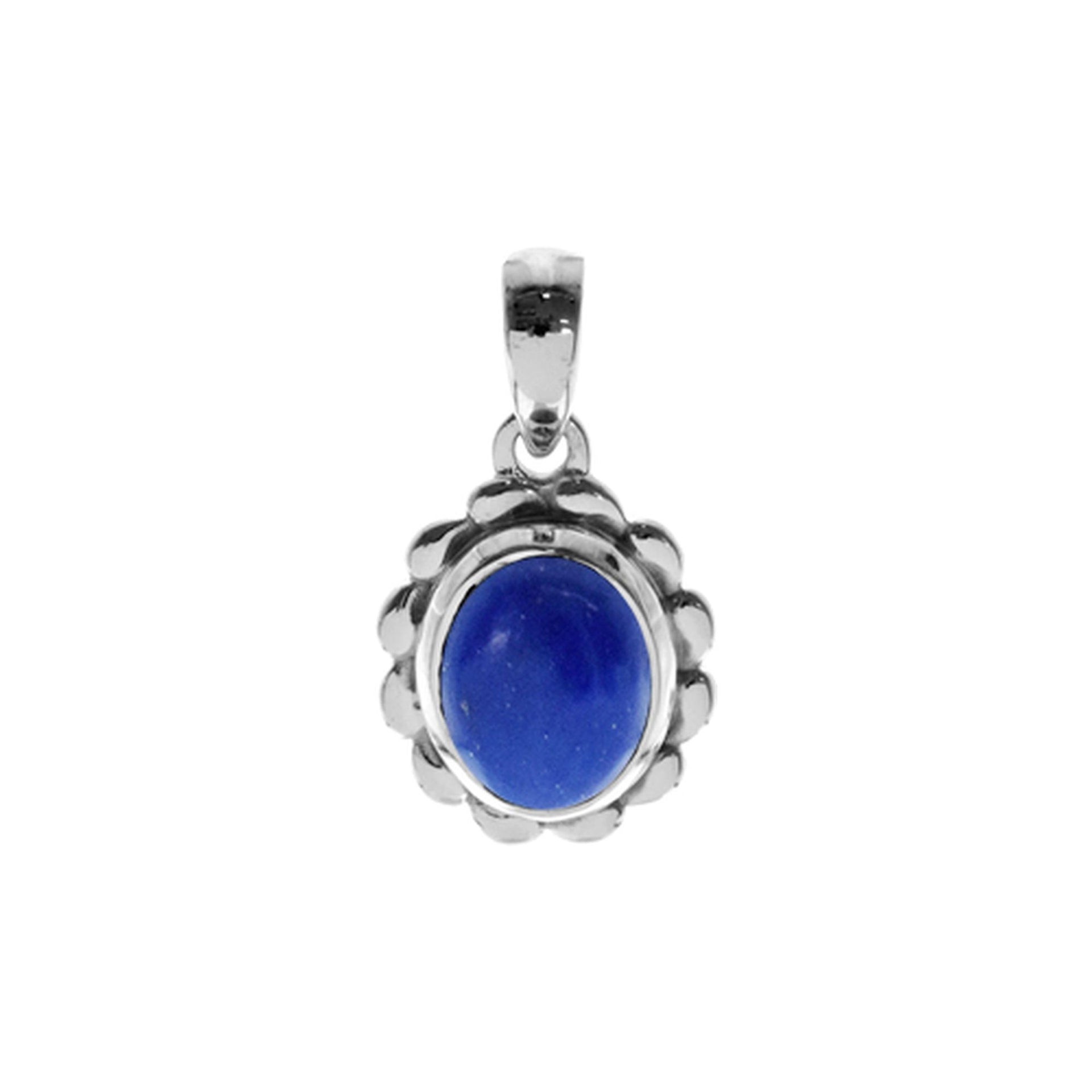 Bridget frilled edge lapis lazuli pendant