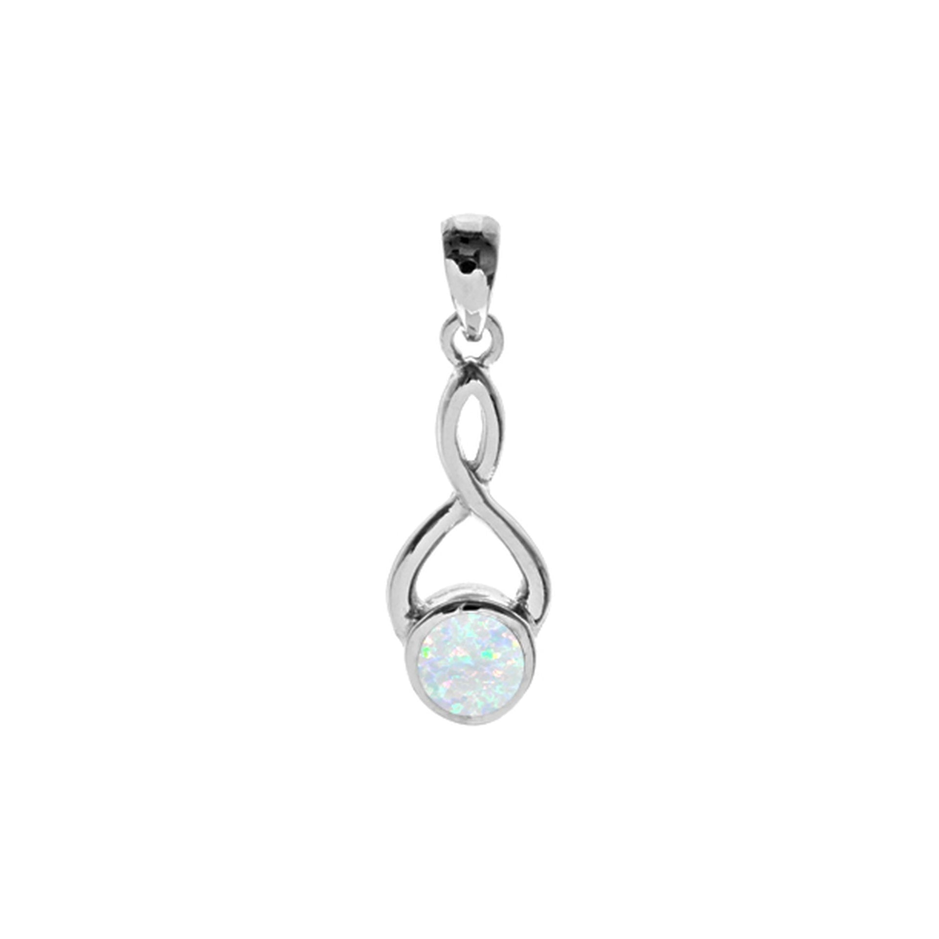 Antoinette round white opalique twist pendant