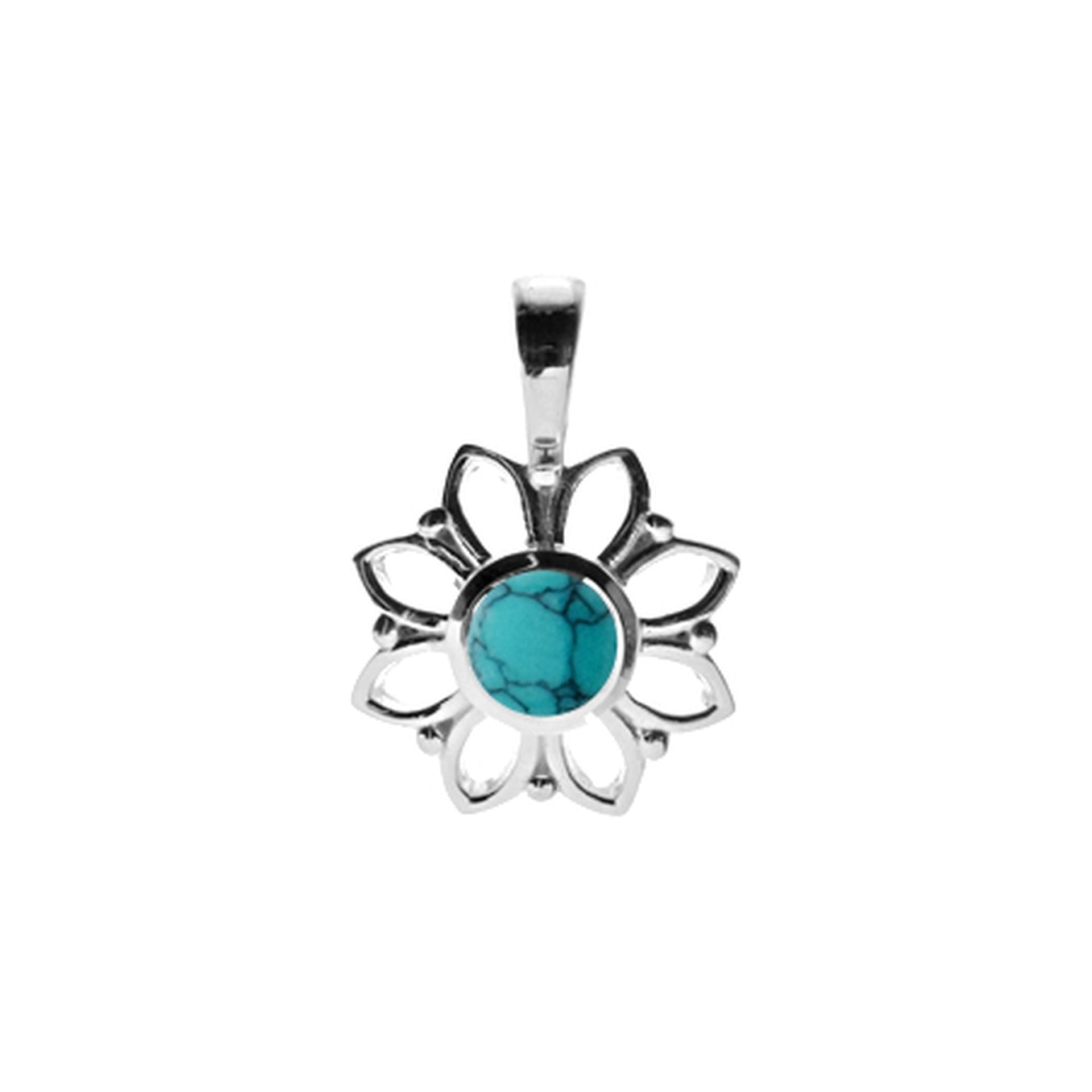 Catalina turquoise dahlia pendant