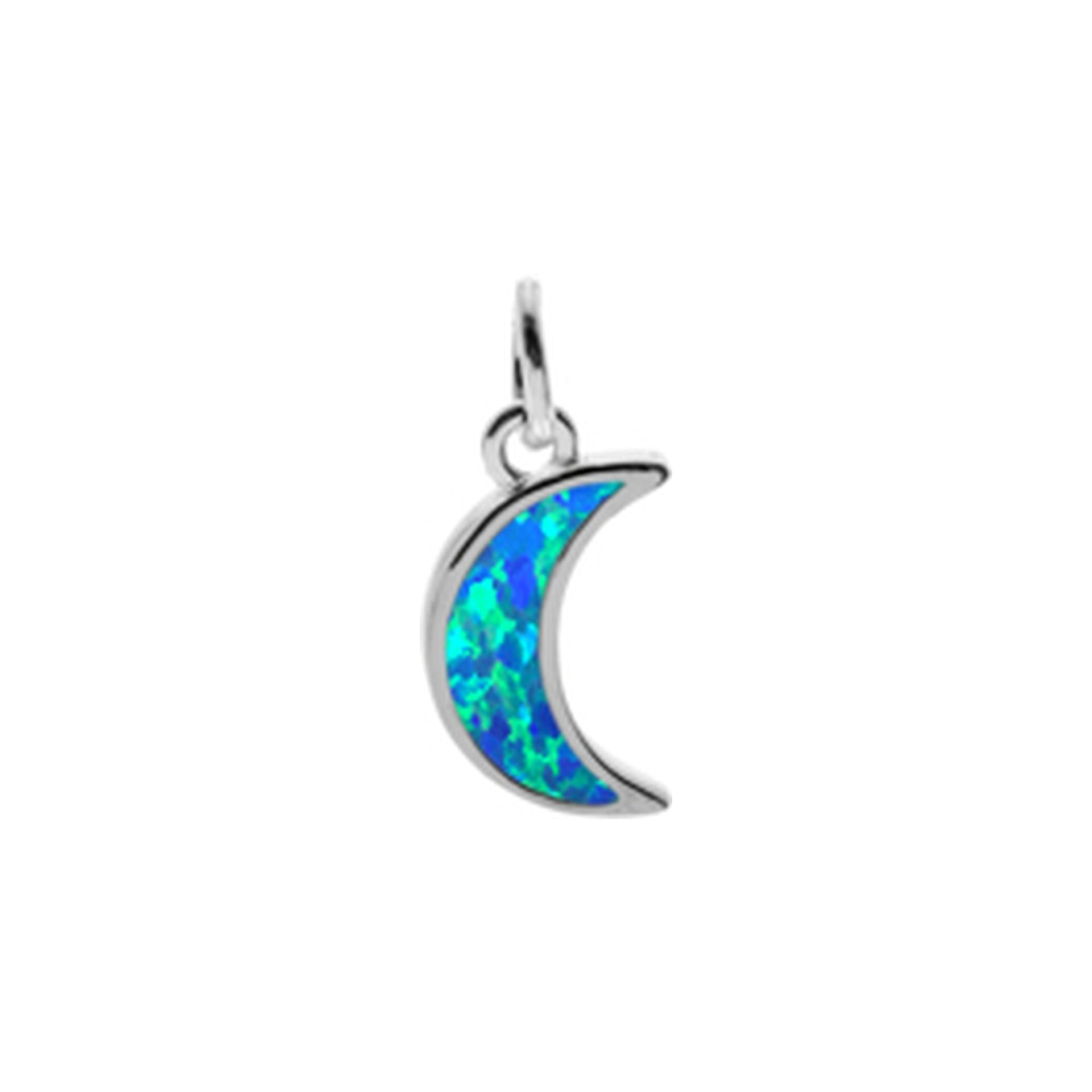 Diana blue crescent moon pendant
