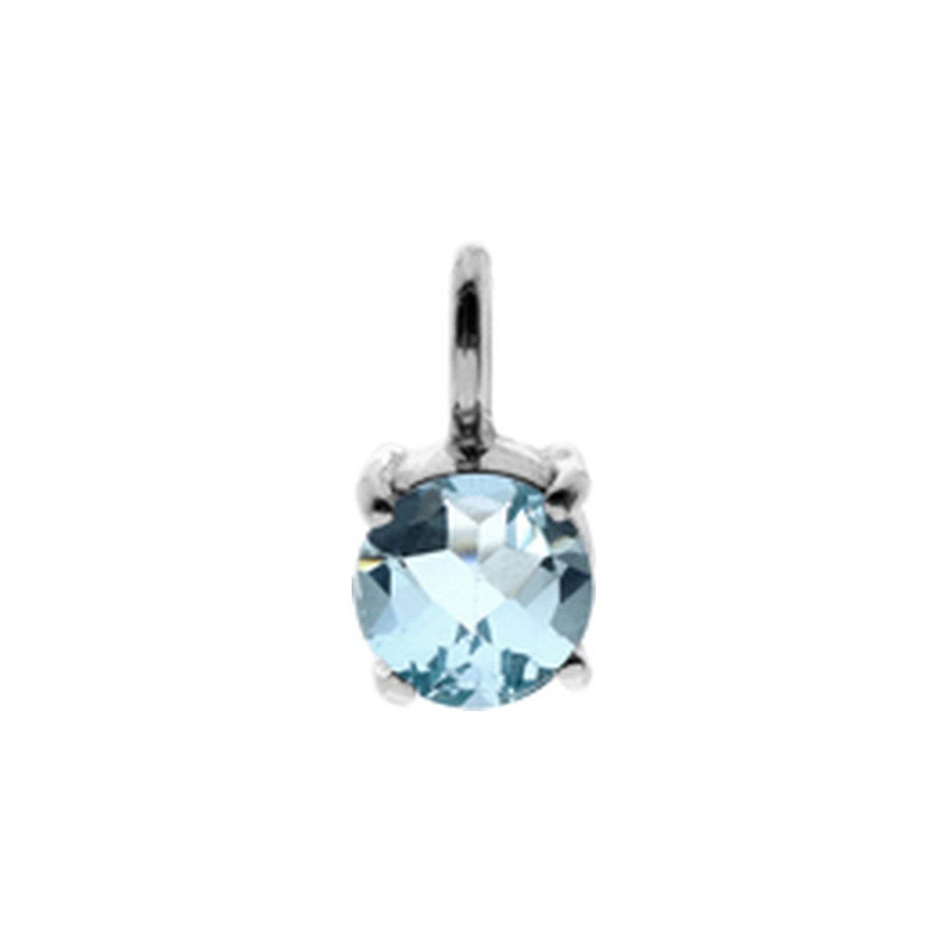Kara round blue topaz pendant