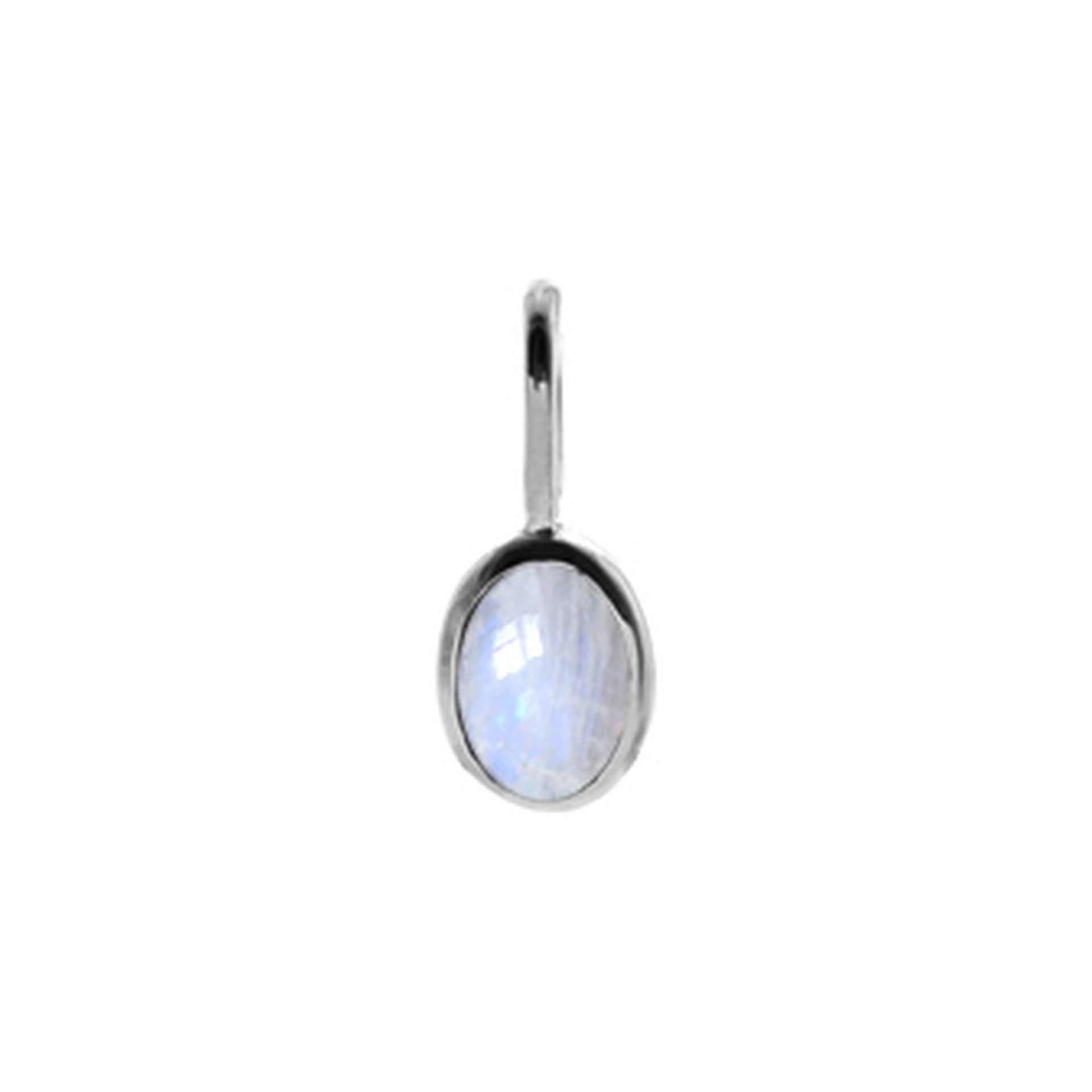 Samira small oval rainbow moonstone pendant