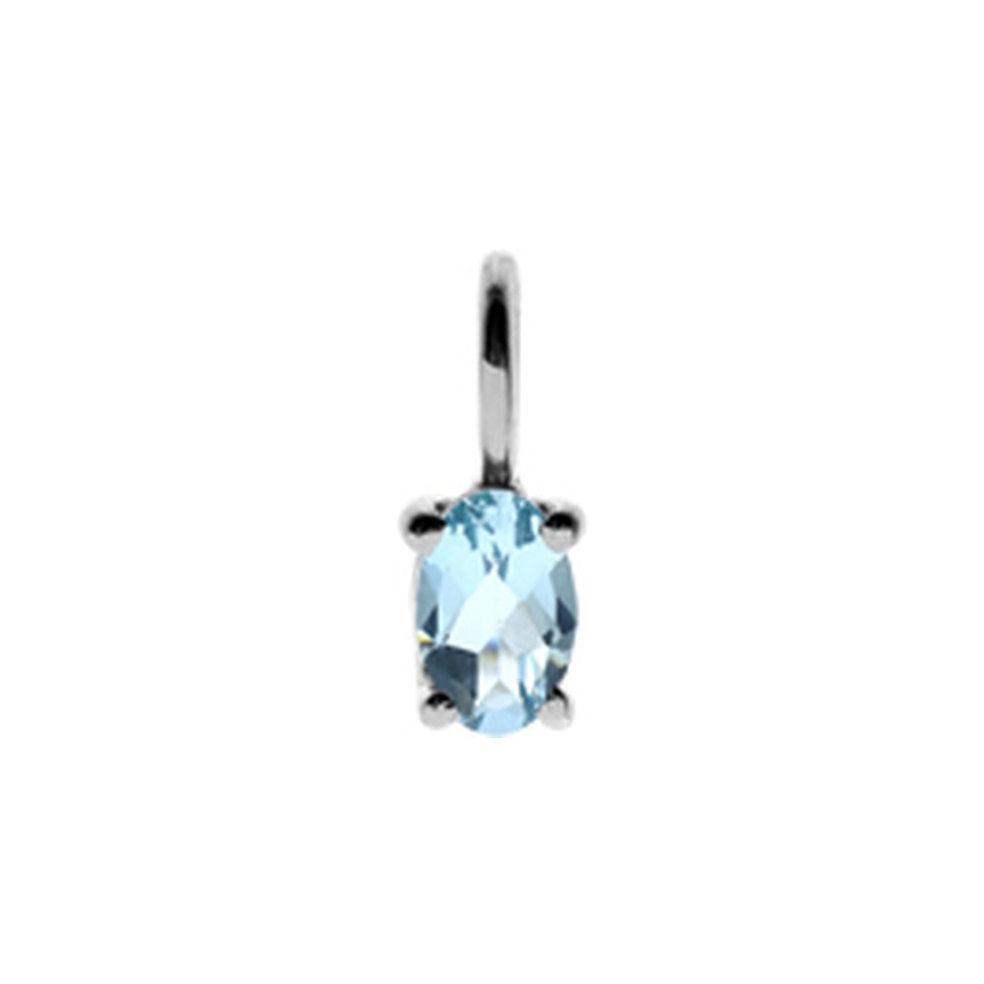 Morgan oval claw set blue topaz pendant