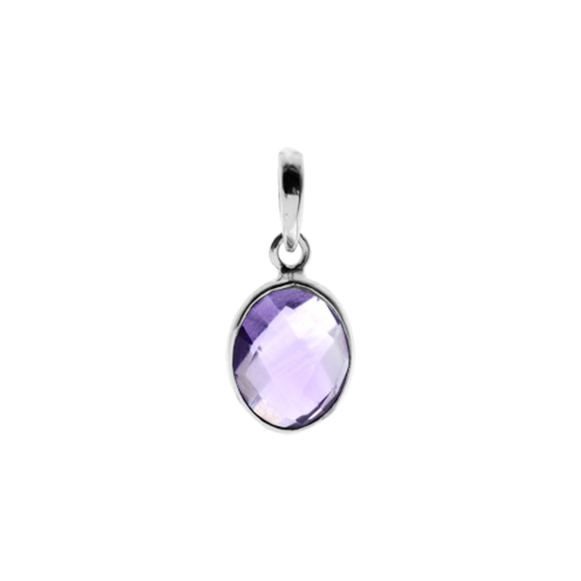 Bridget fine oval pendant with amethyst