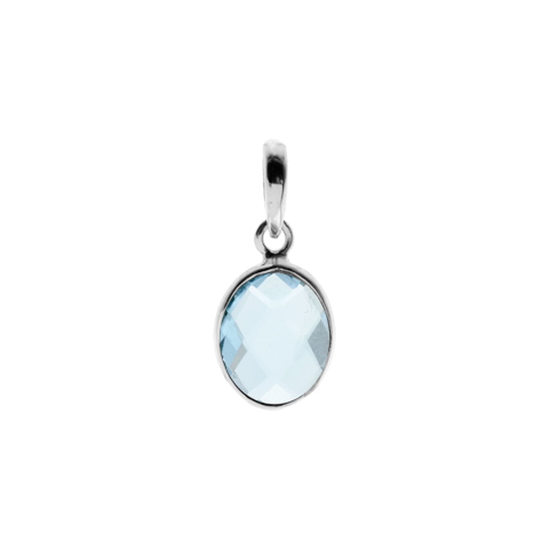 Bridget fine oval pendant with blue topaz
