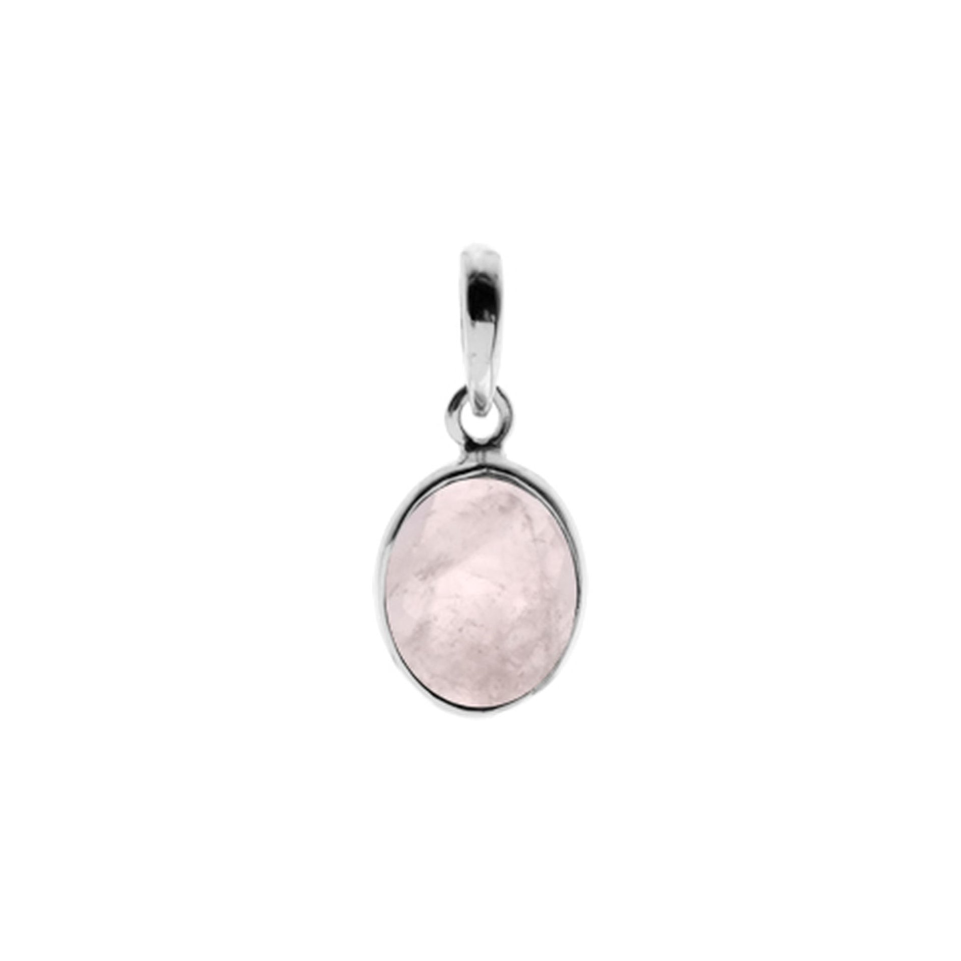 Bridget fine oval pendant with rose quartz