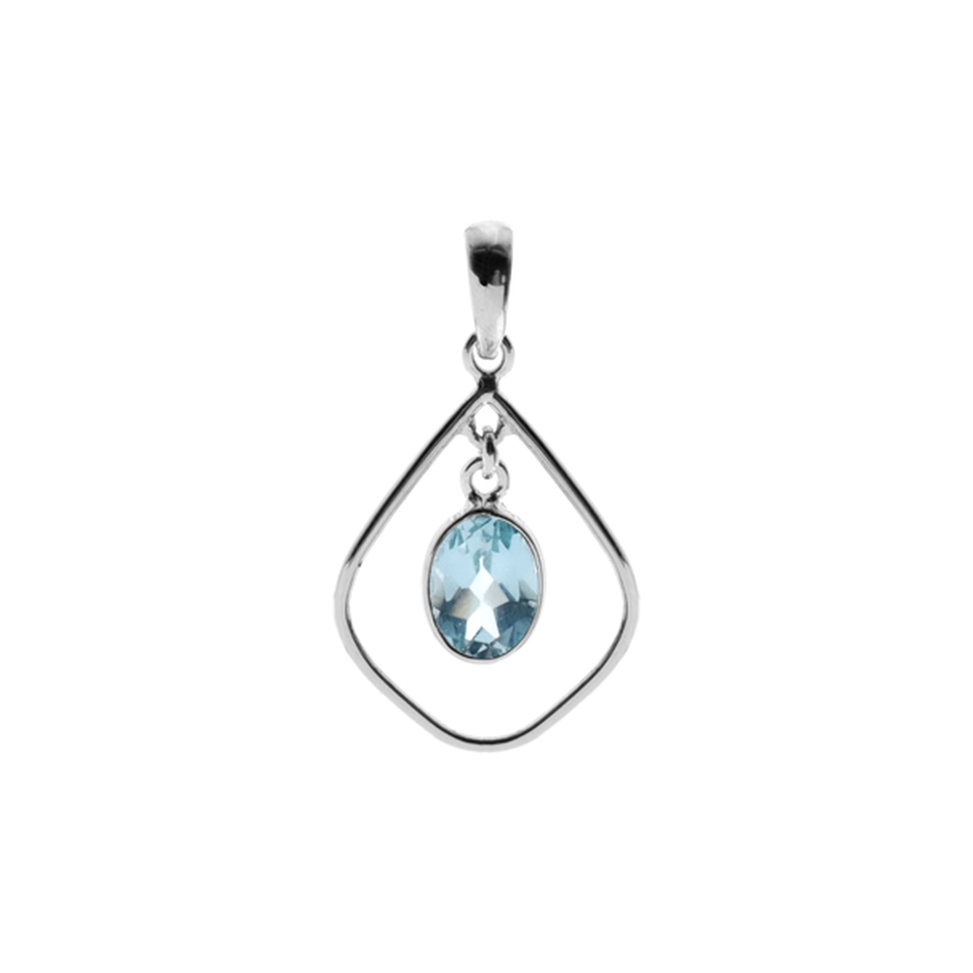Ivy soft kite blue topaz pendant
