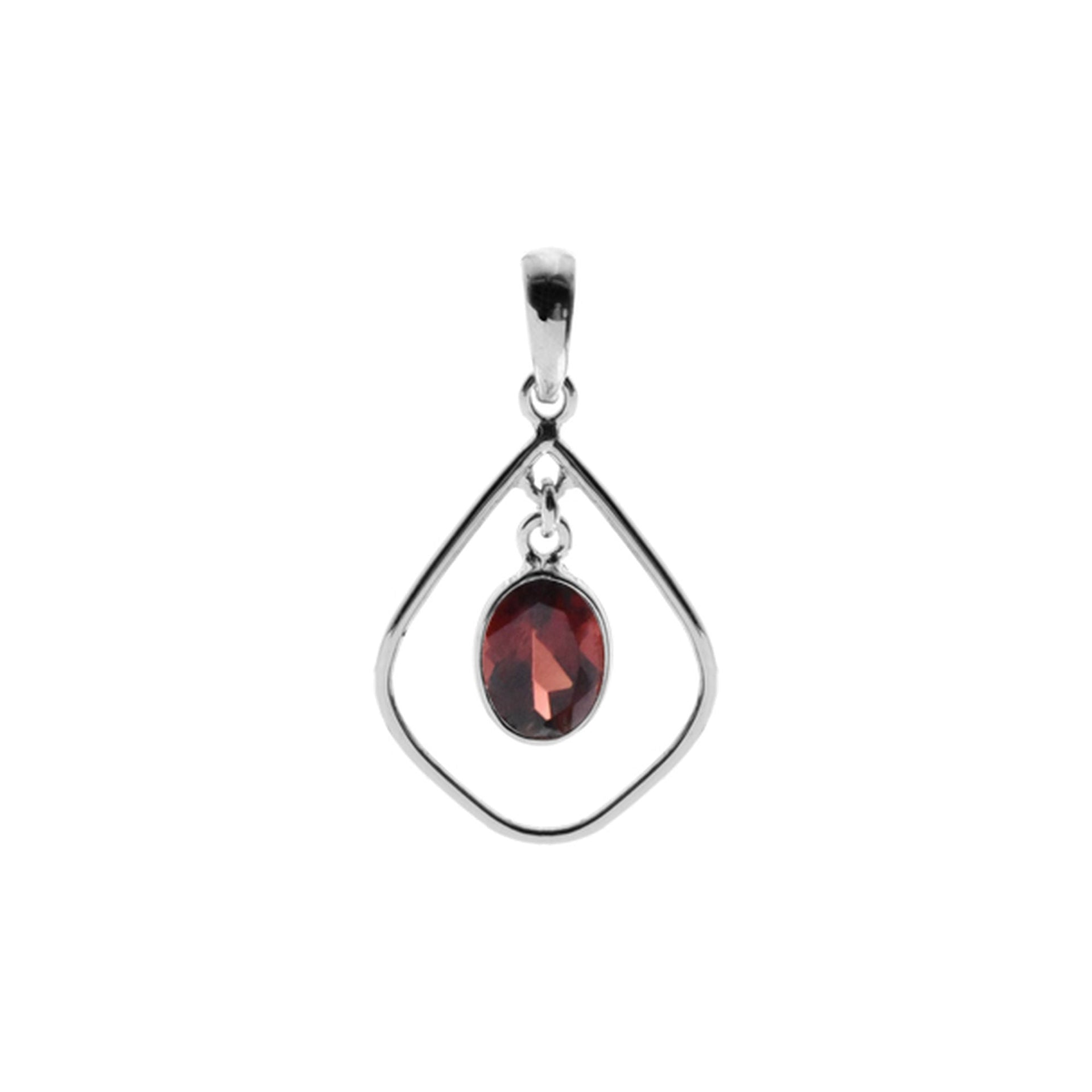 Ivy soft kite garnet pendant