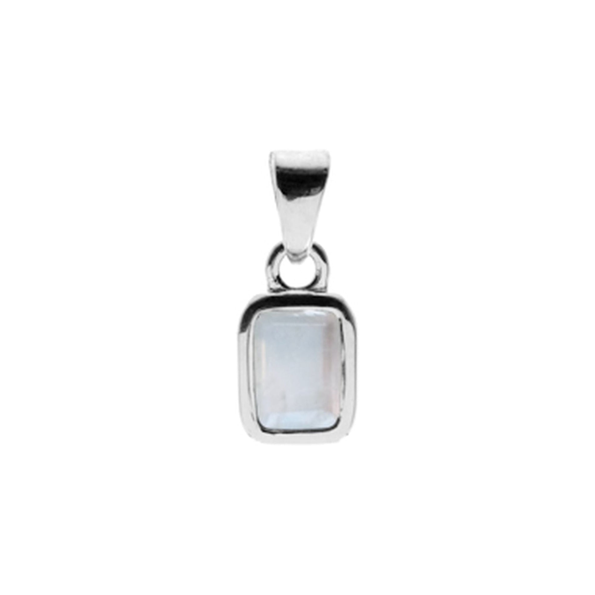Samira rectangular rainbow moonstone pendant