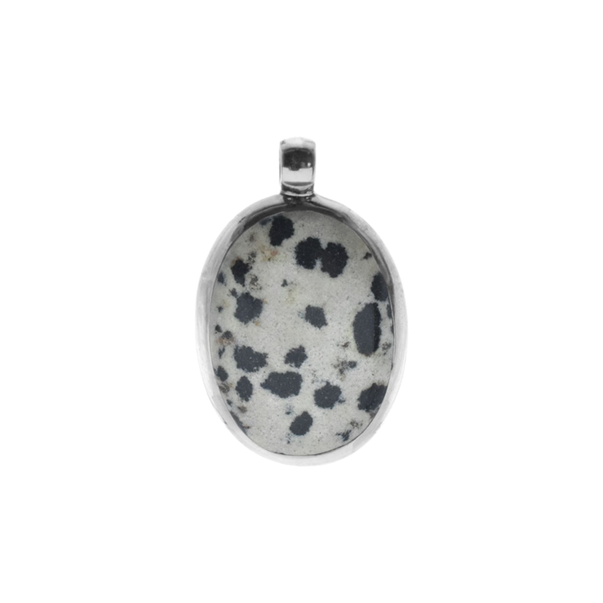 Chloe large oval dalmatian jasper pendant