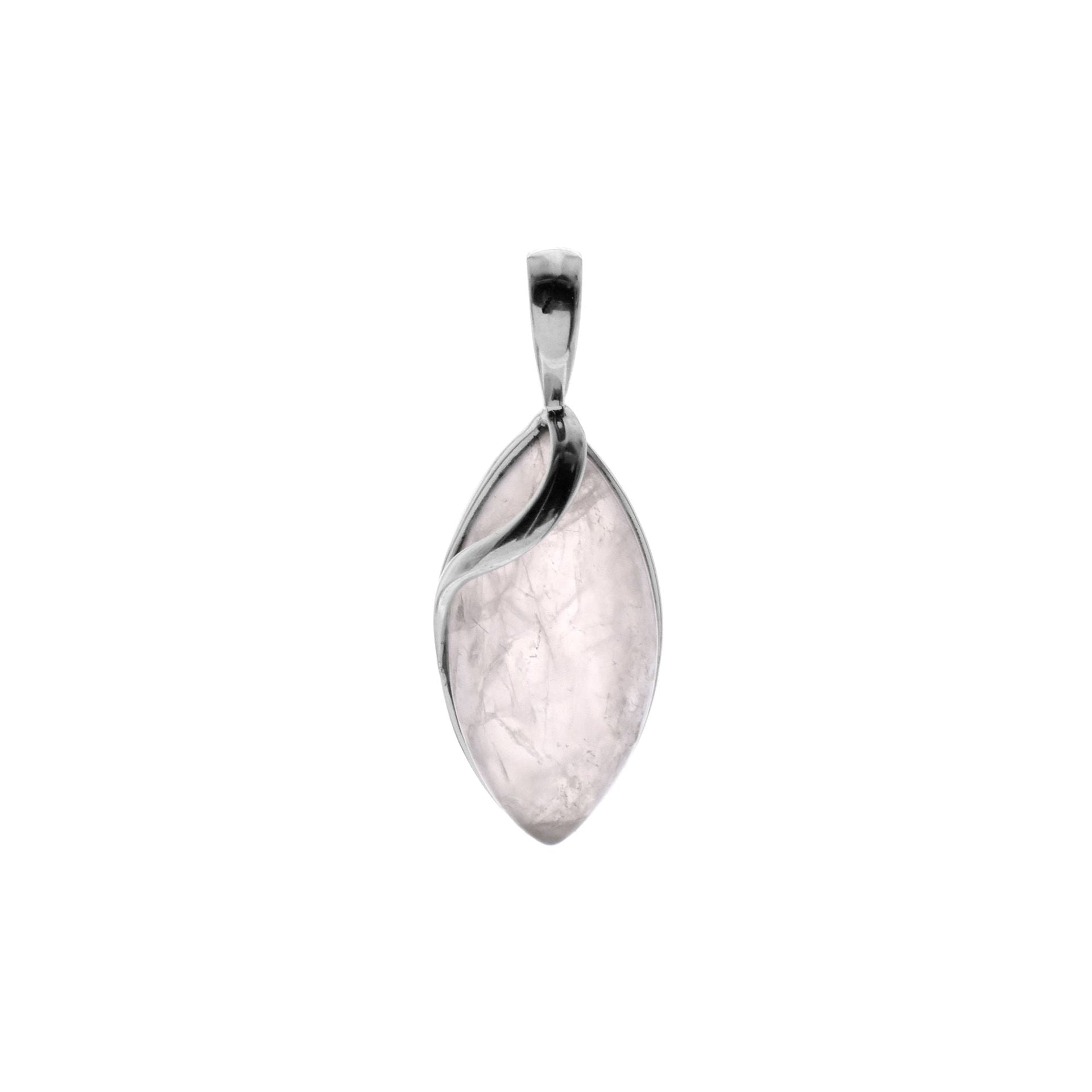 Chloe marquis rose quartz with wire overlay pendant