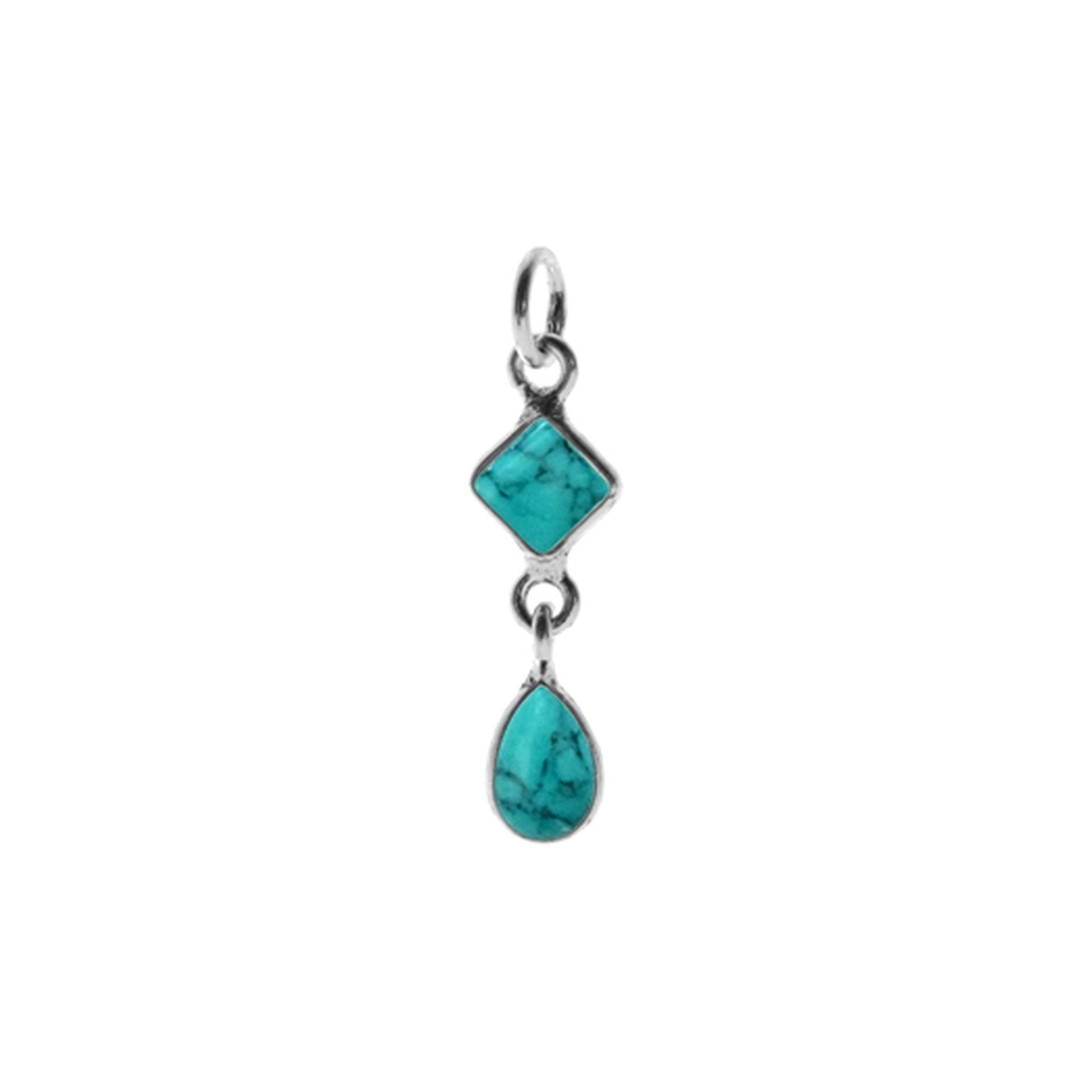 Bridget square & teardrop turquoise pendant