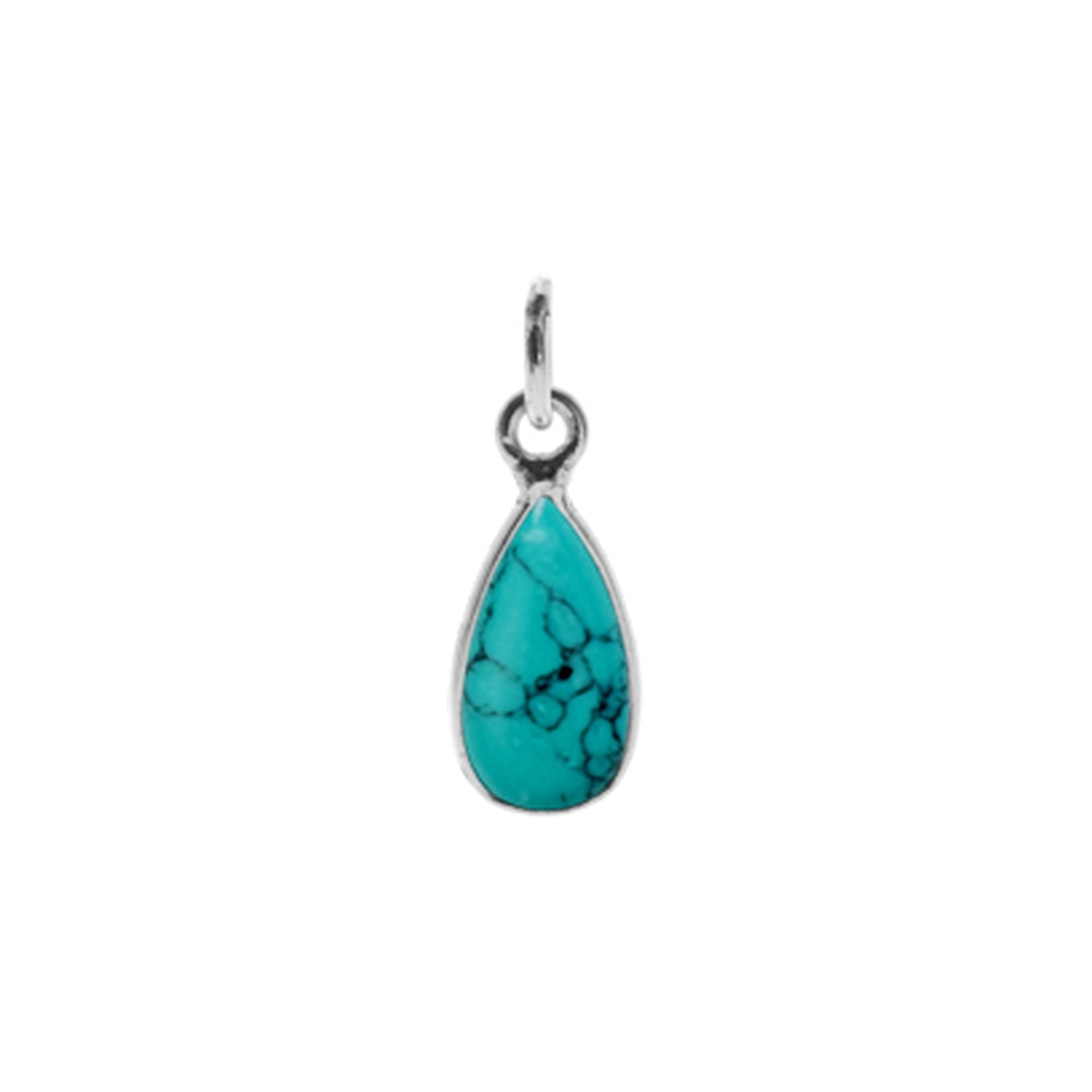 Bridget elongated teardrop turquoise pendant