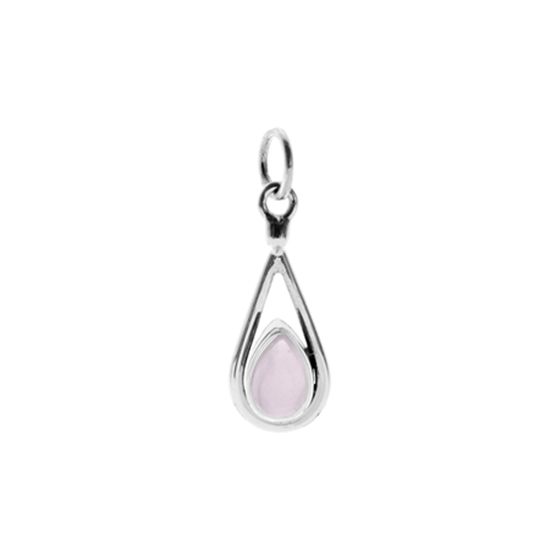 Bridget open teardrop rose quartz pendant