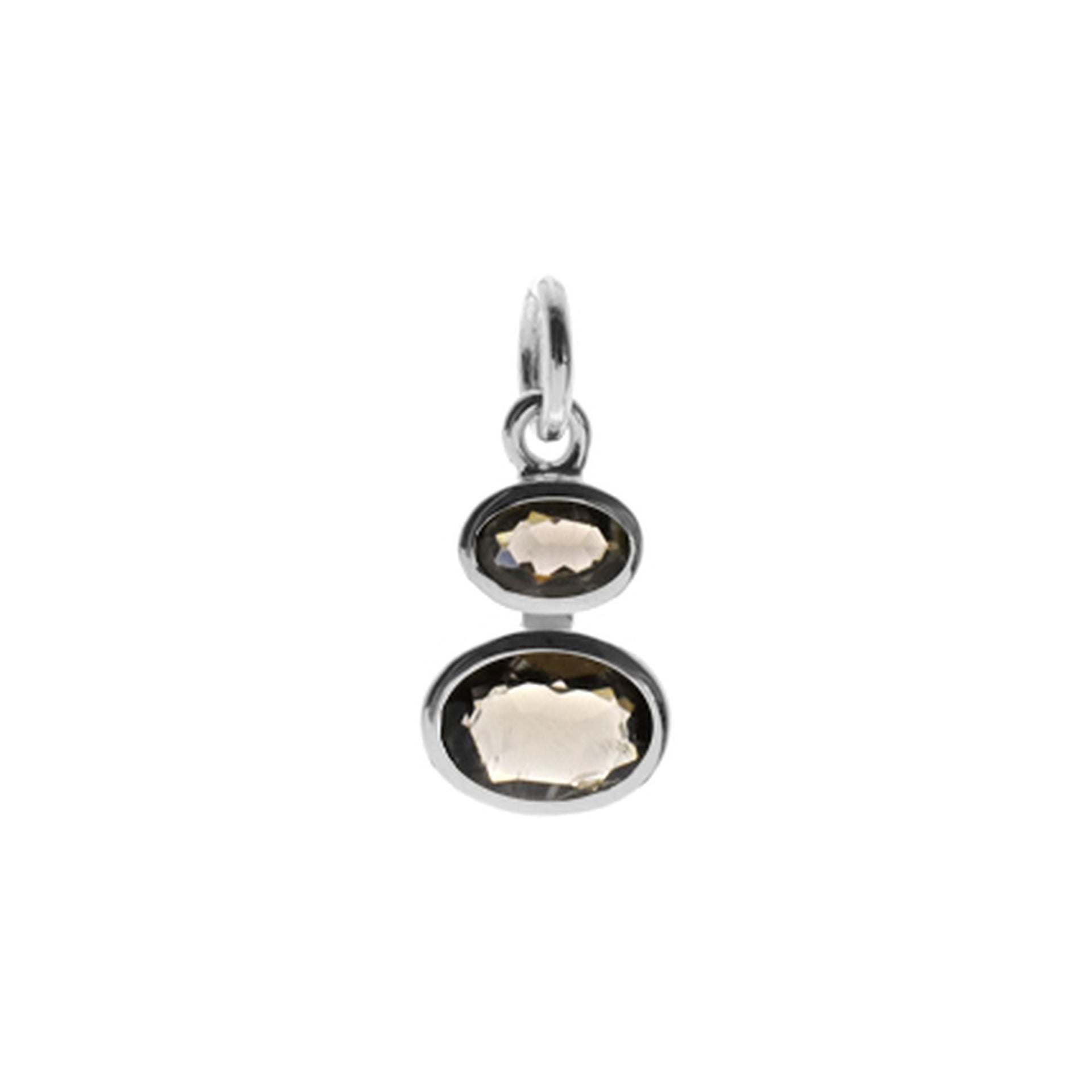 Samira twin smokey quartz pendant