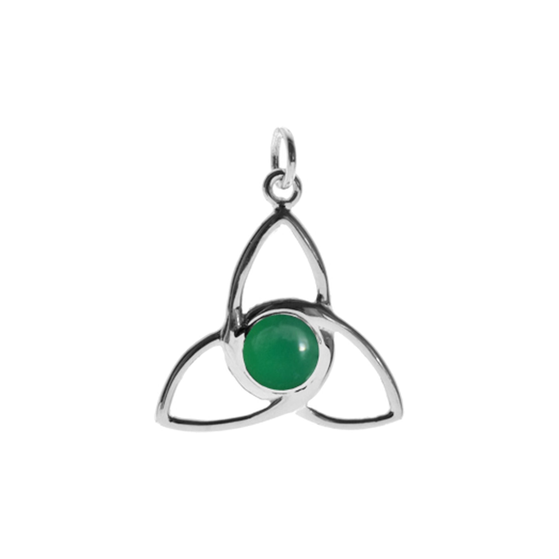 Betsy trinity knot pendant with green agate