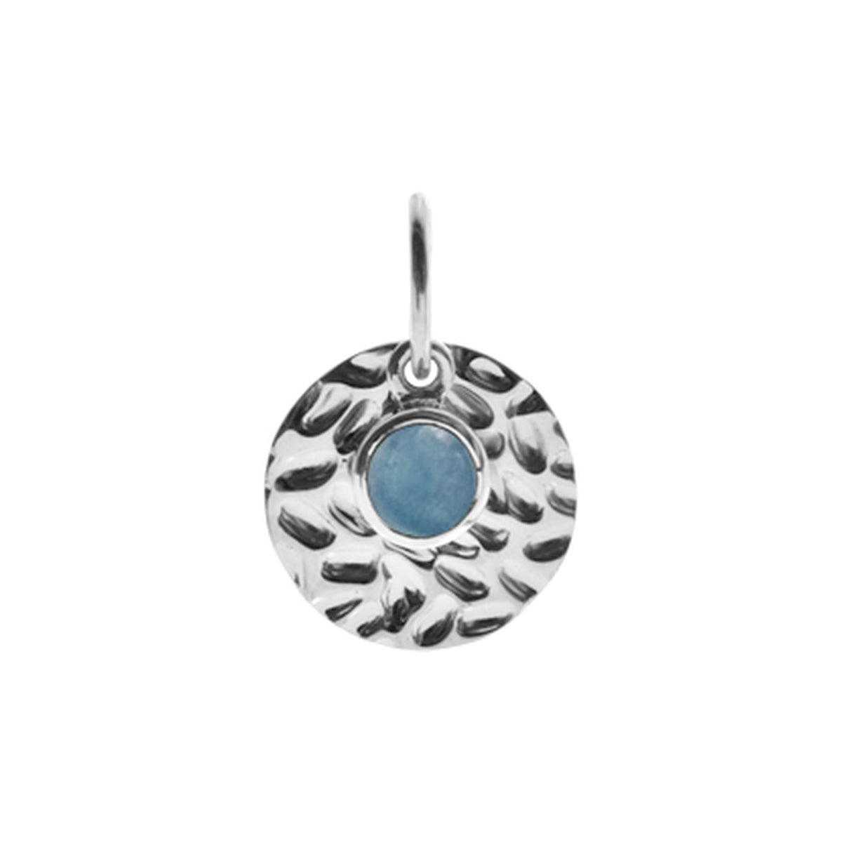 Bridget textured pendant with aquamarine