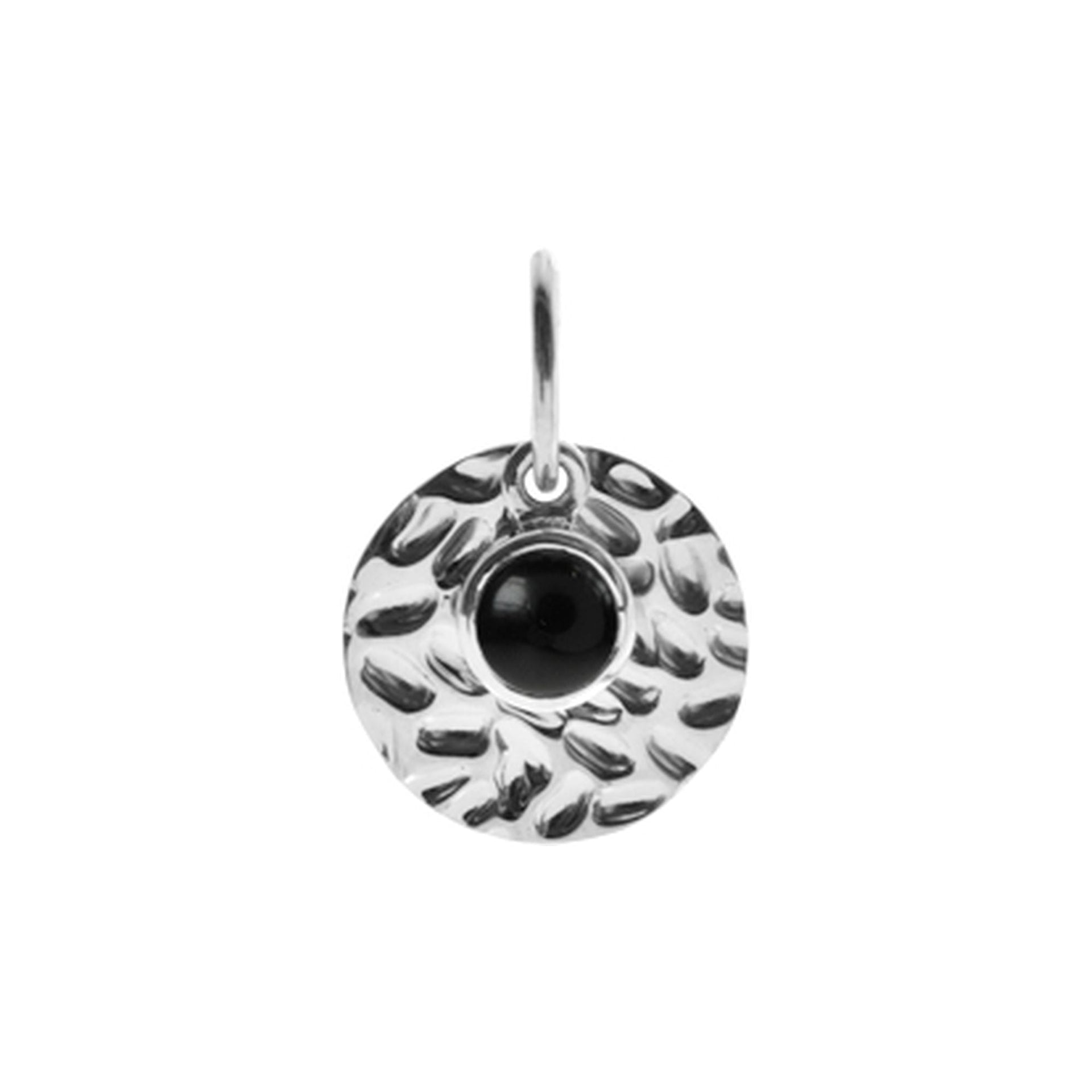 Bridget textured pendant with black onyx