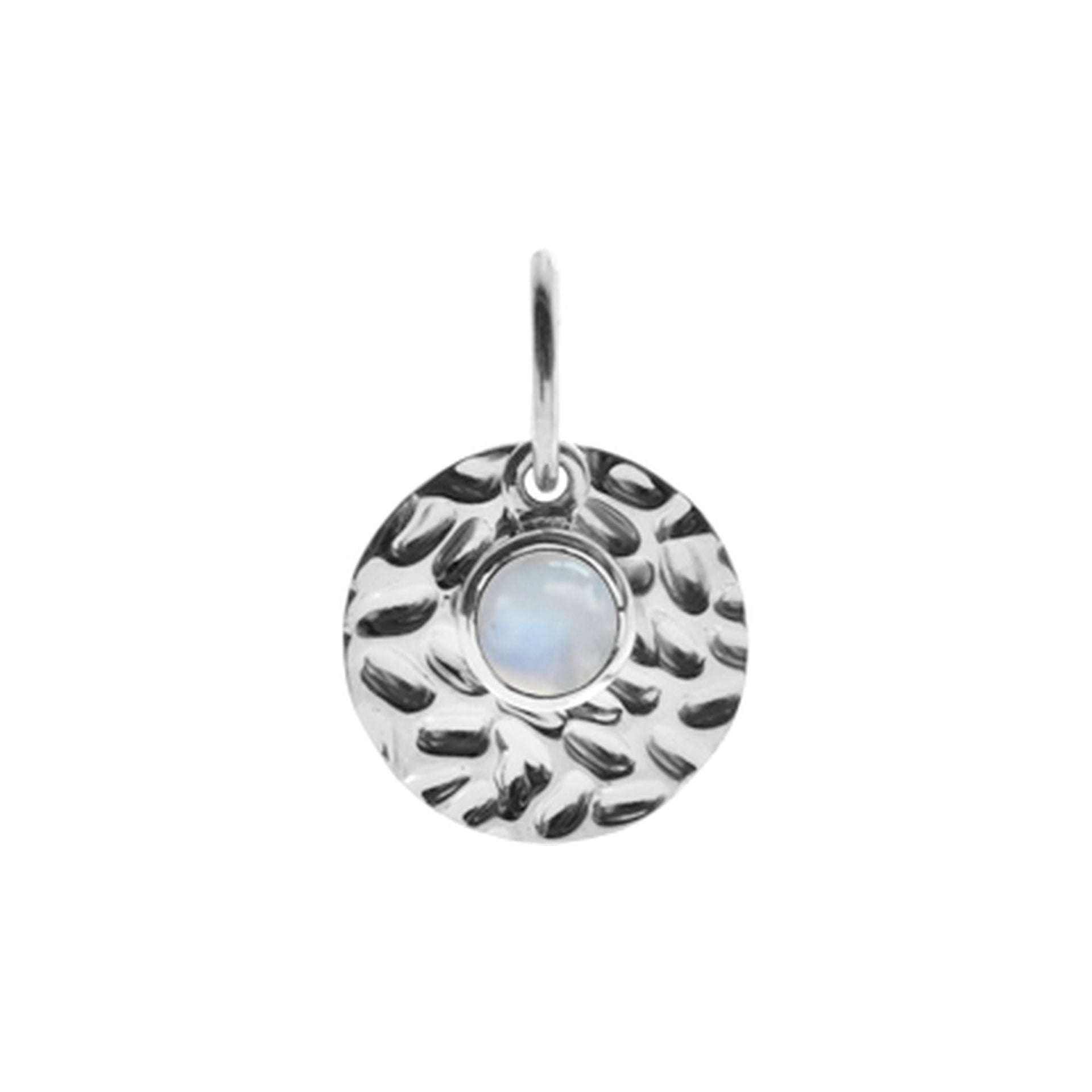 Bridget textured pendant with rainbow moonstone