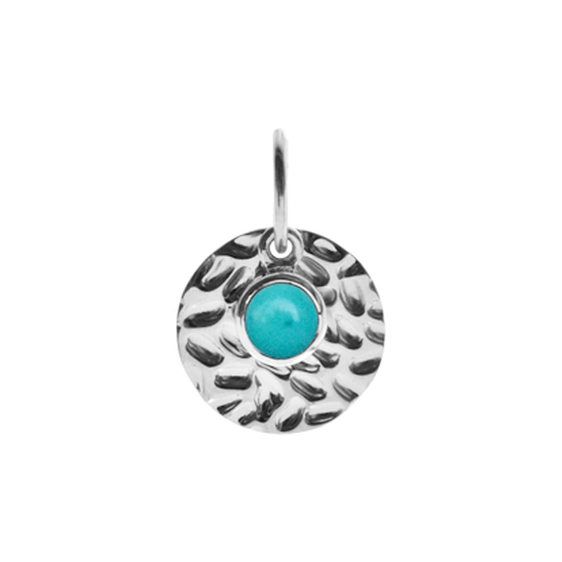 Bridget textured pendant with turquoise