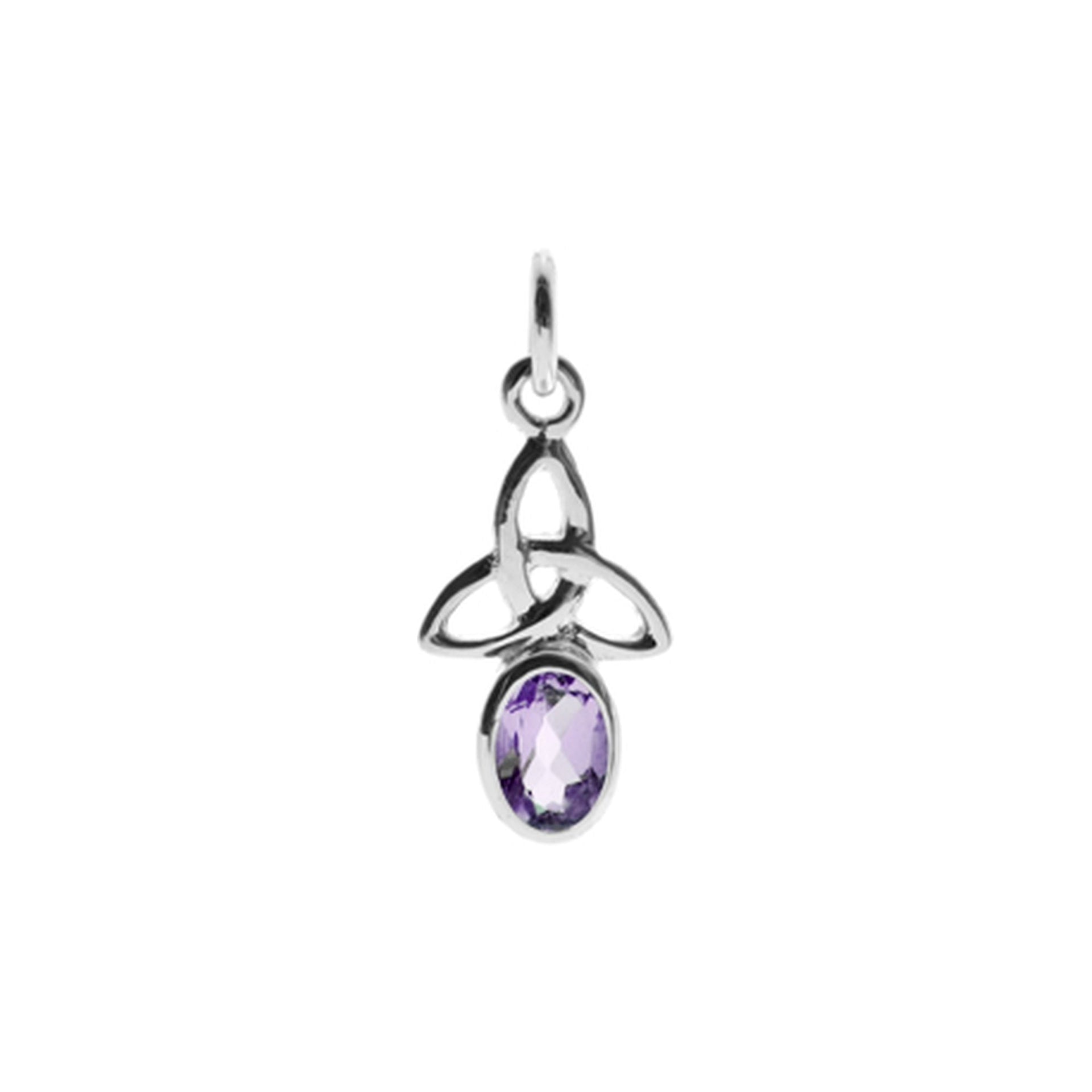 Betsy trinity knot pendant with oval amethyst