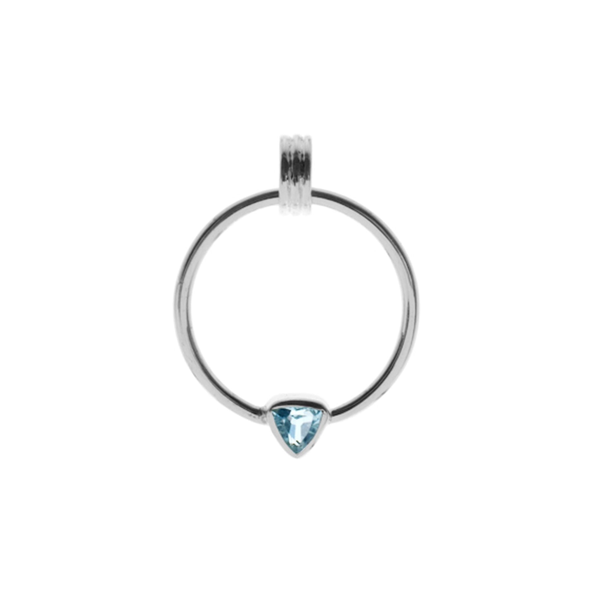 Bridget hoop pendant with trillion-cut blue topaz