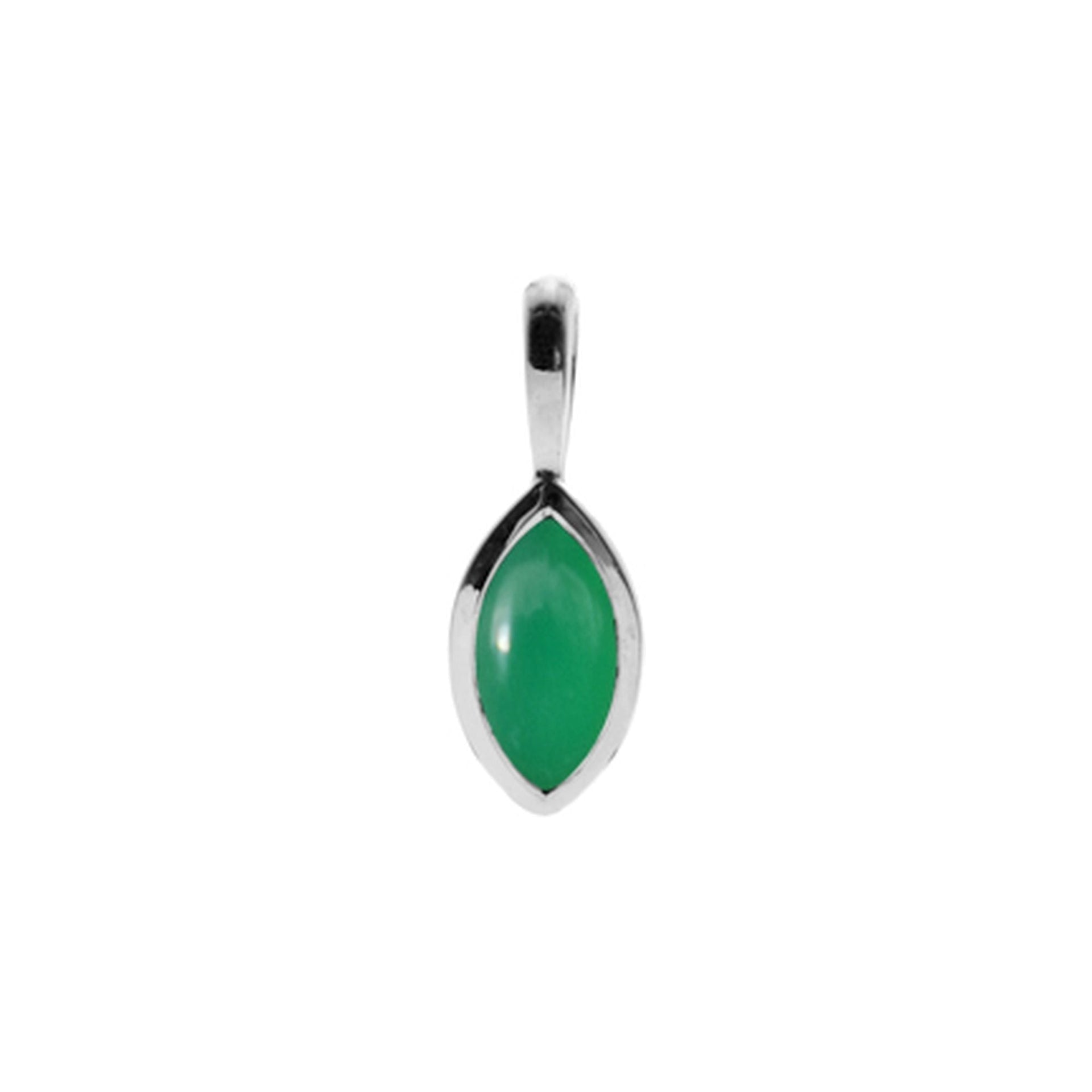 Bridget simple marquis green agate pendant