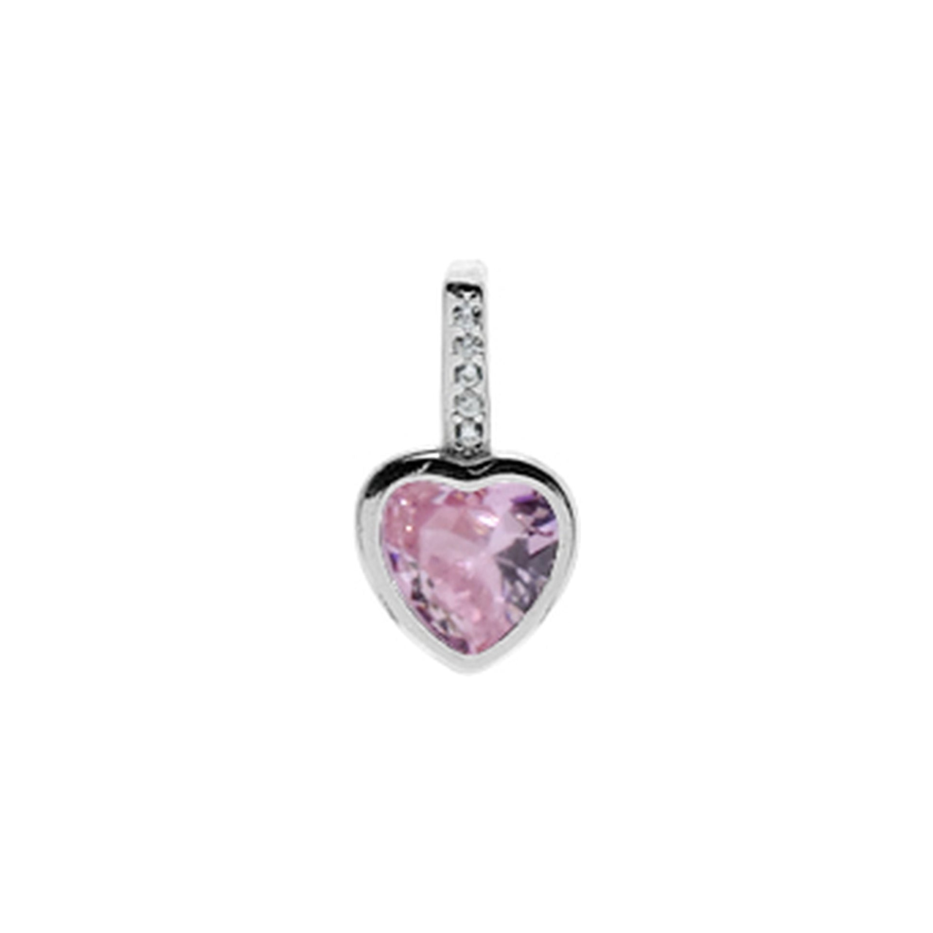 Kenzie pink CZ heart pendant