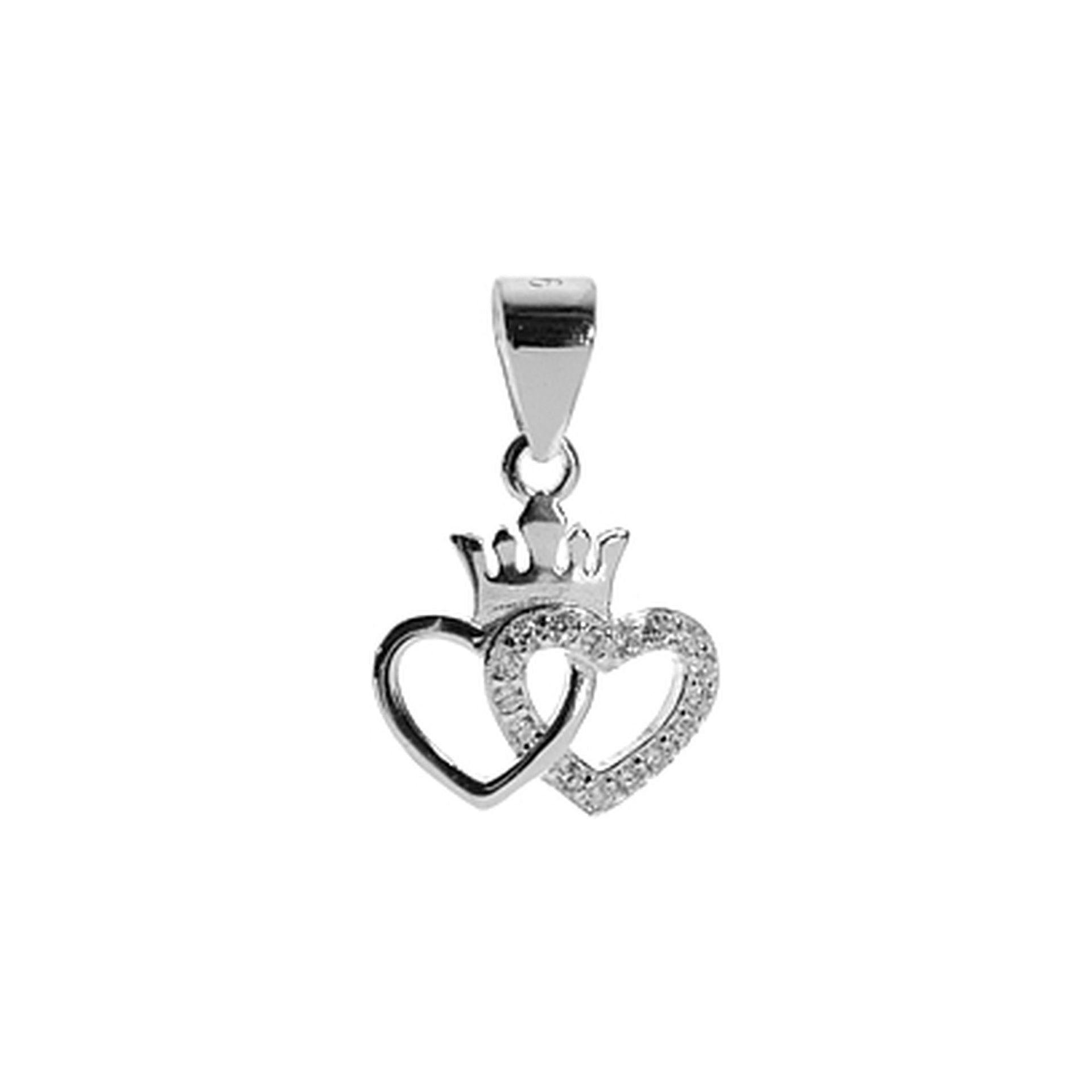 Lily adjoined heart CZ pendant