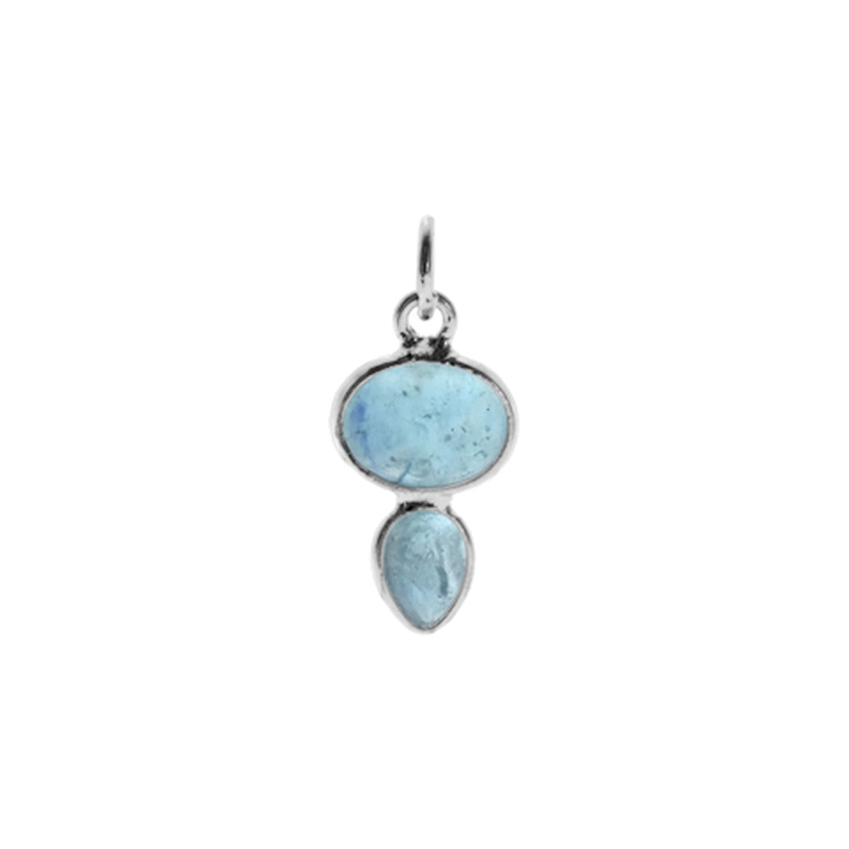 Samira oval & teardrop aquamarine pendant