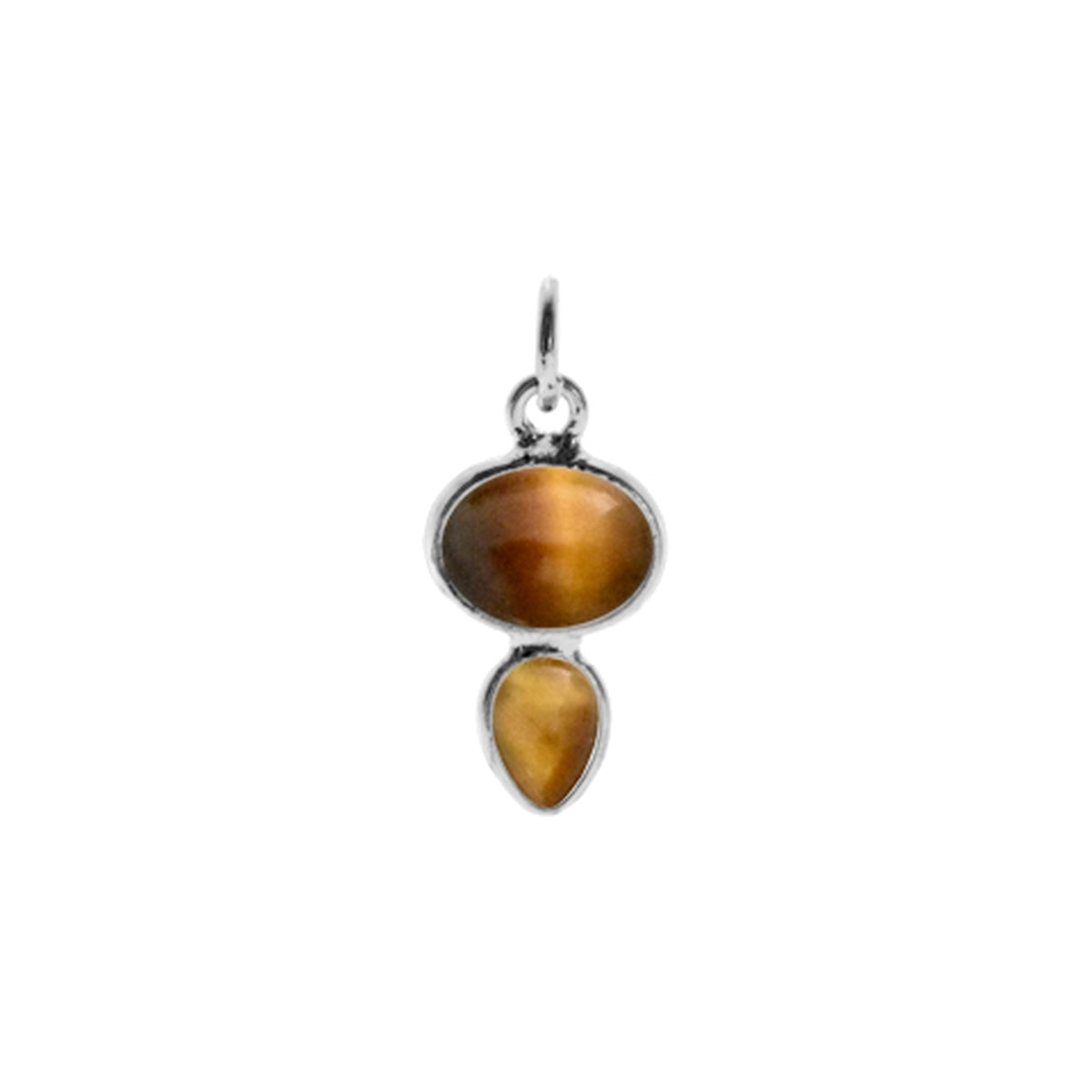 Samira oval & teardrop tiger's eye pendant