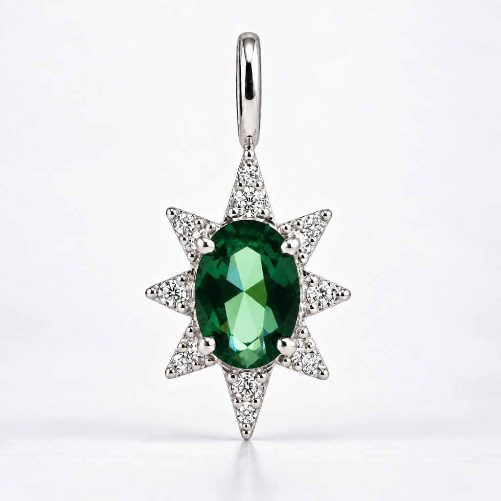 Davina green starburst pendant