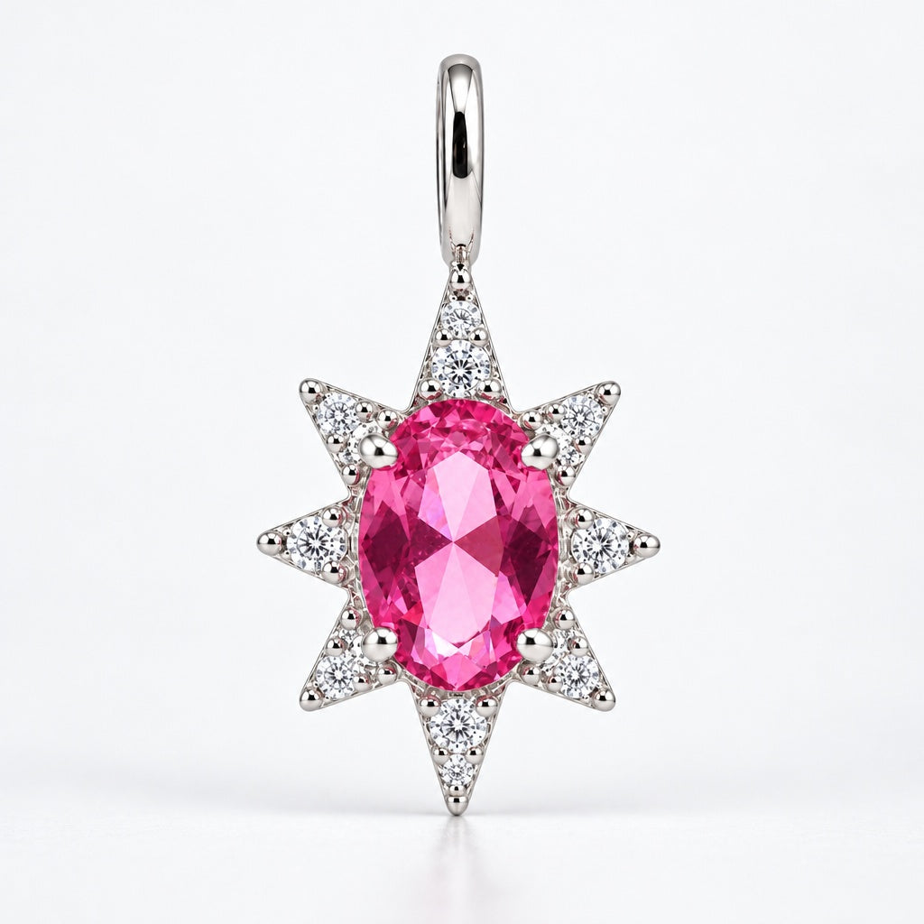 Davina pink starburst pendant