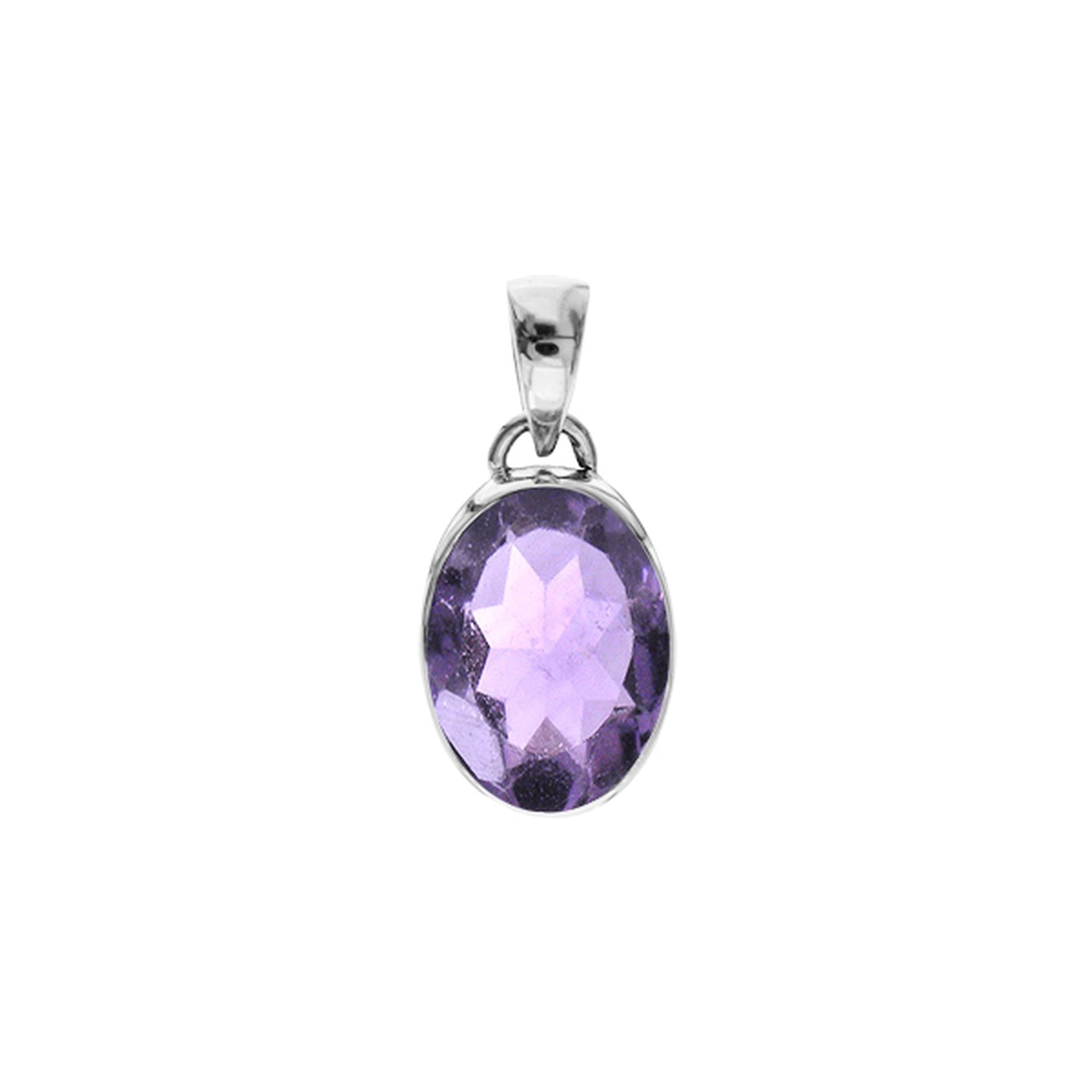 Samira oval amethyst facet pendant
