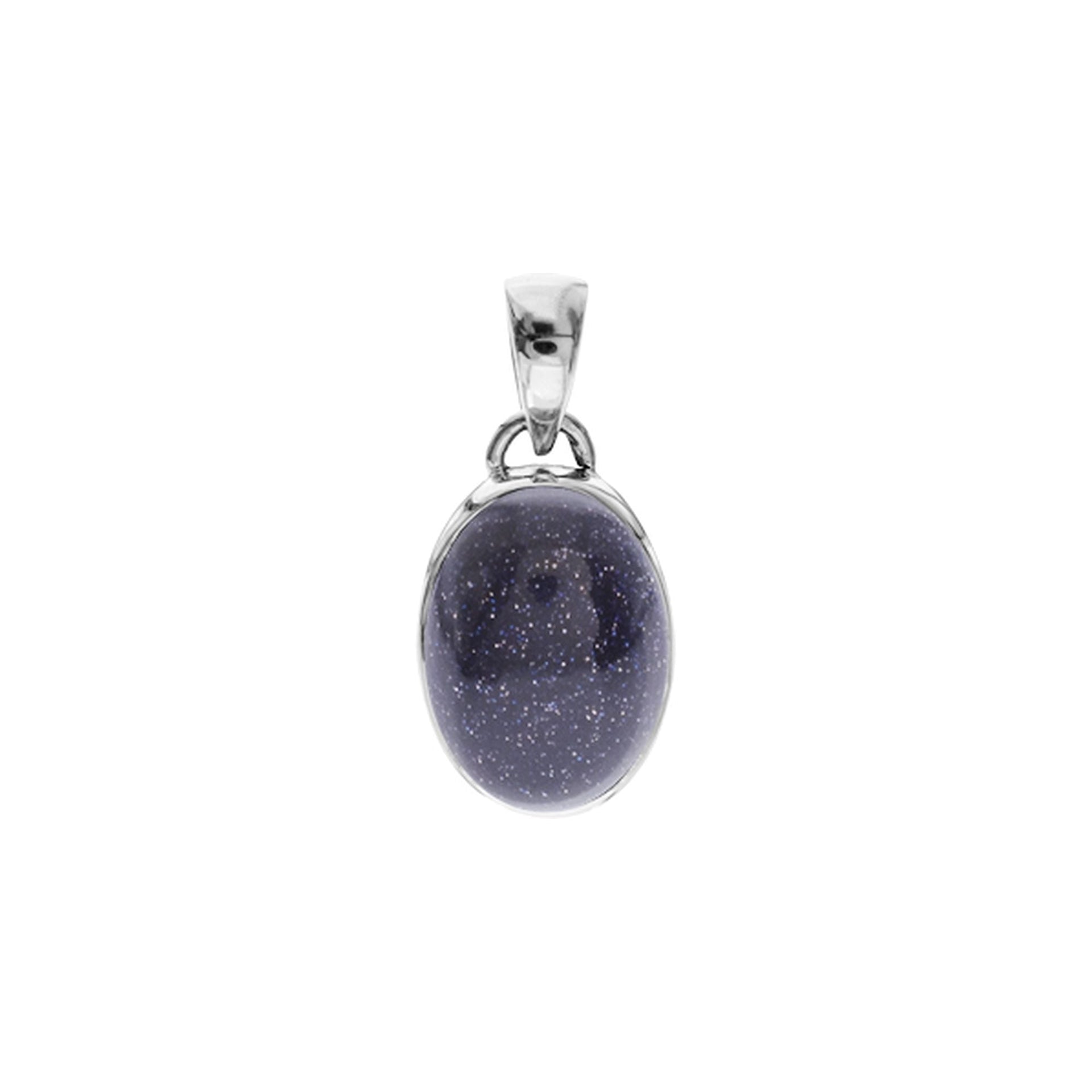 Samira oval blue goldstone pendant