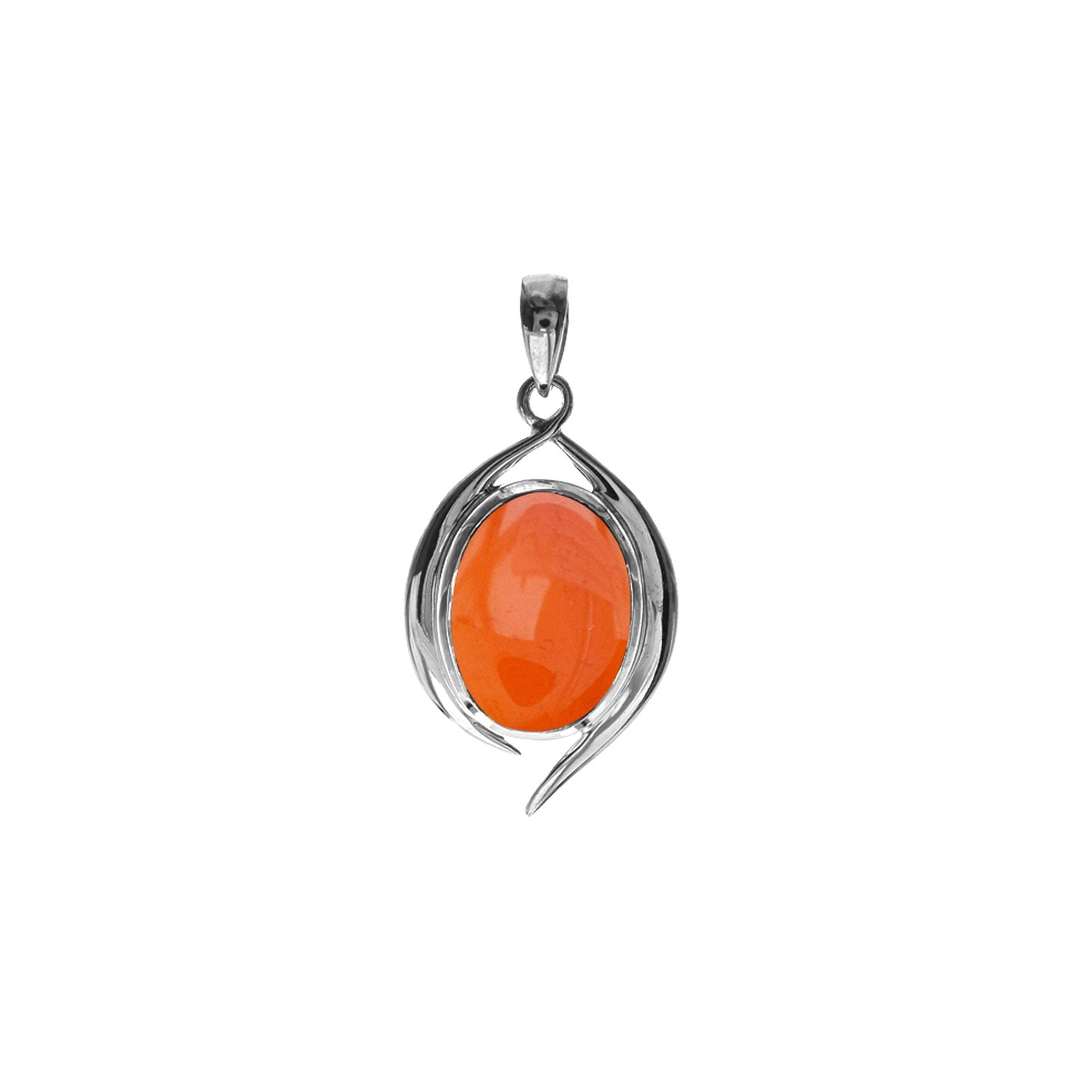 Viola tailed carnelian pendant