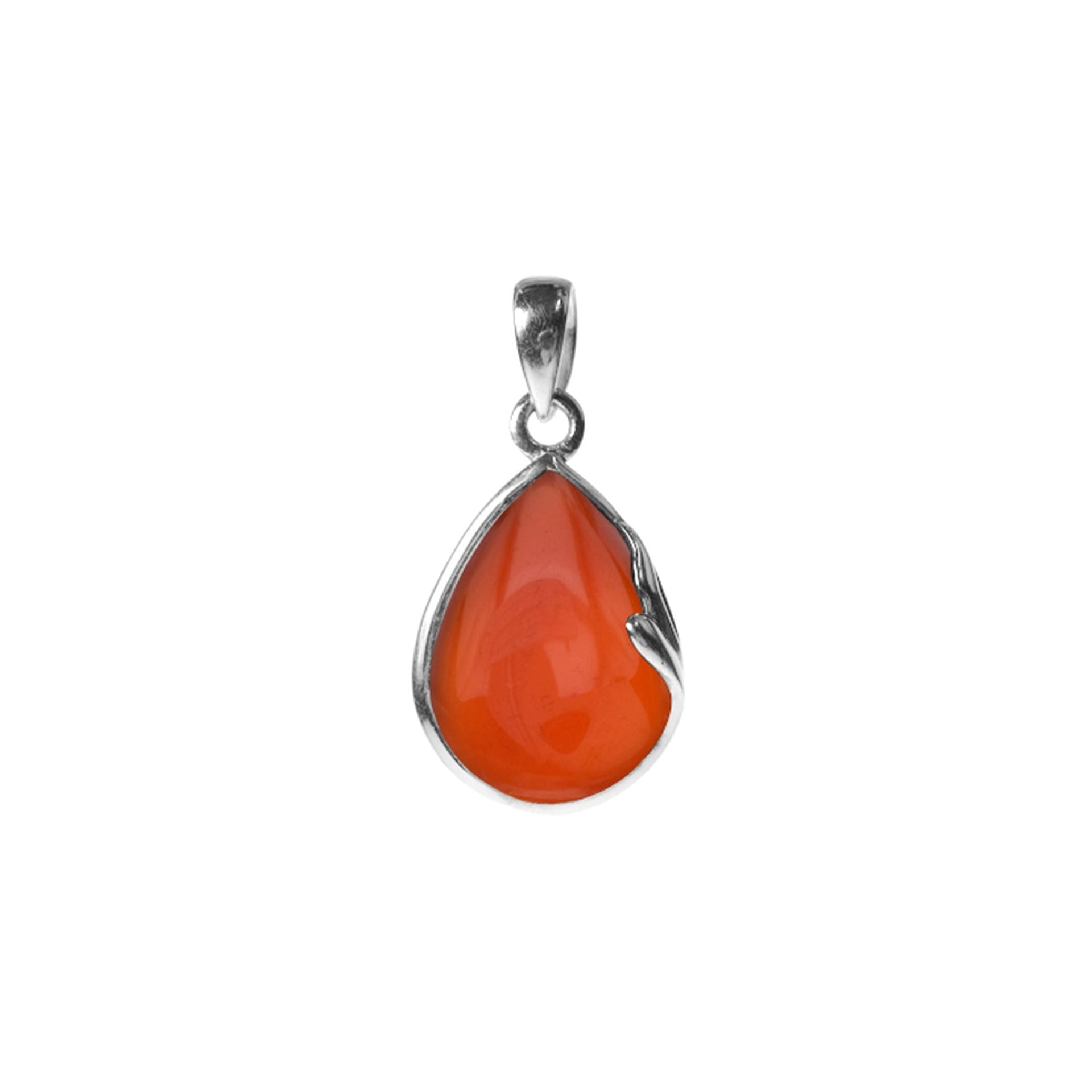 Lola teardrop carnelian swirl pendant