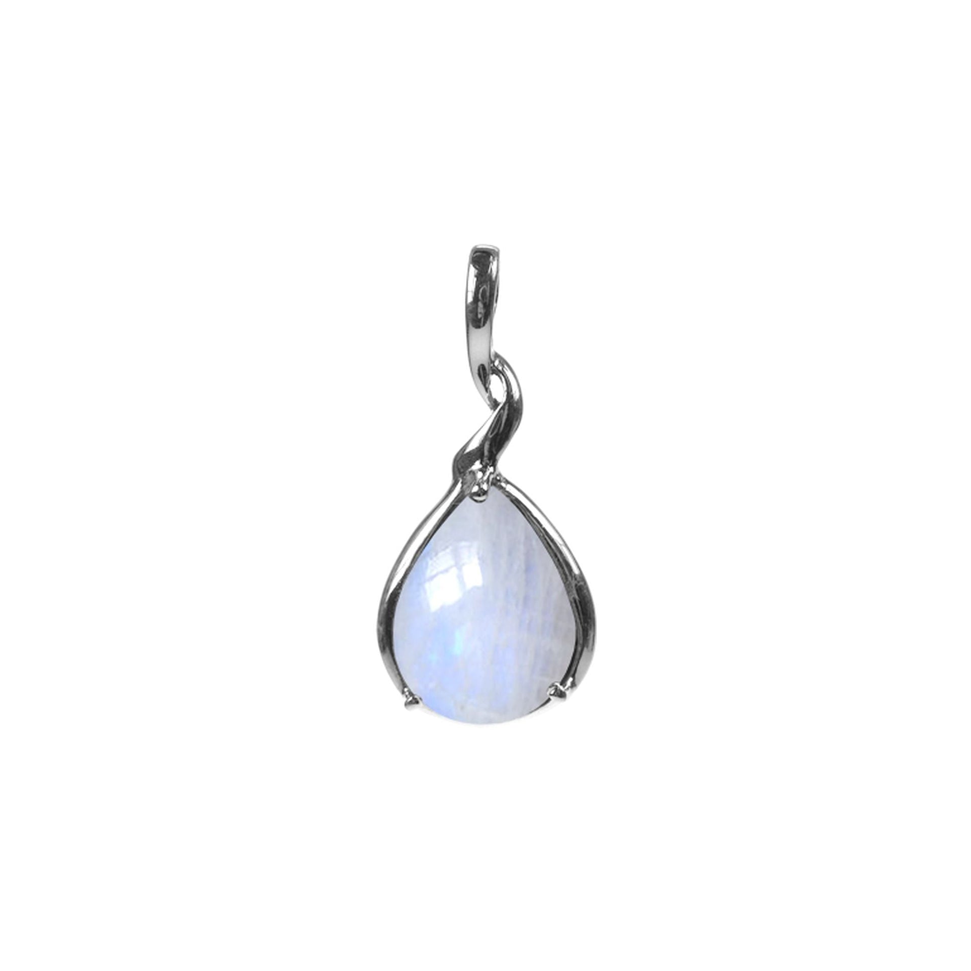 Lola rainbow moonstone twisted stem pendant
