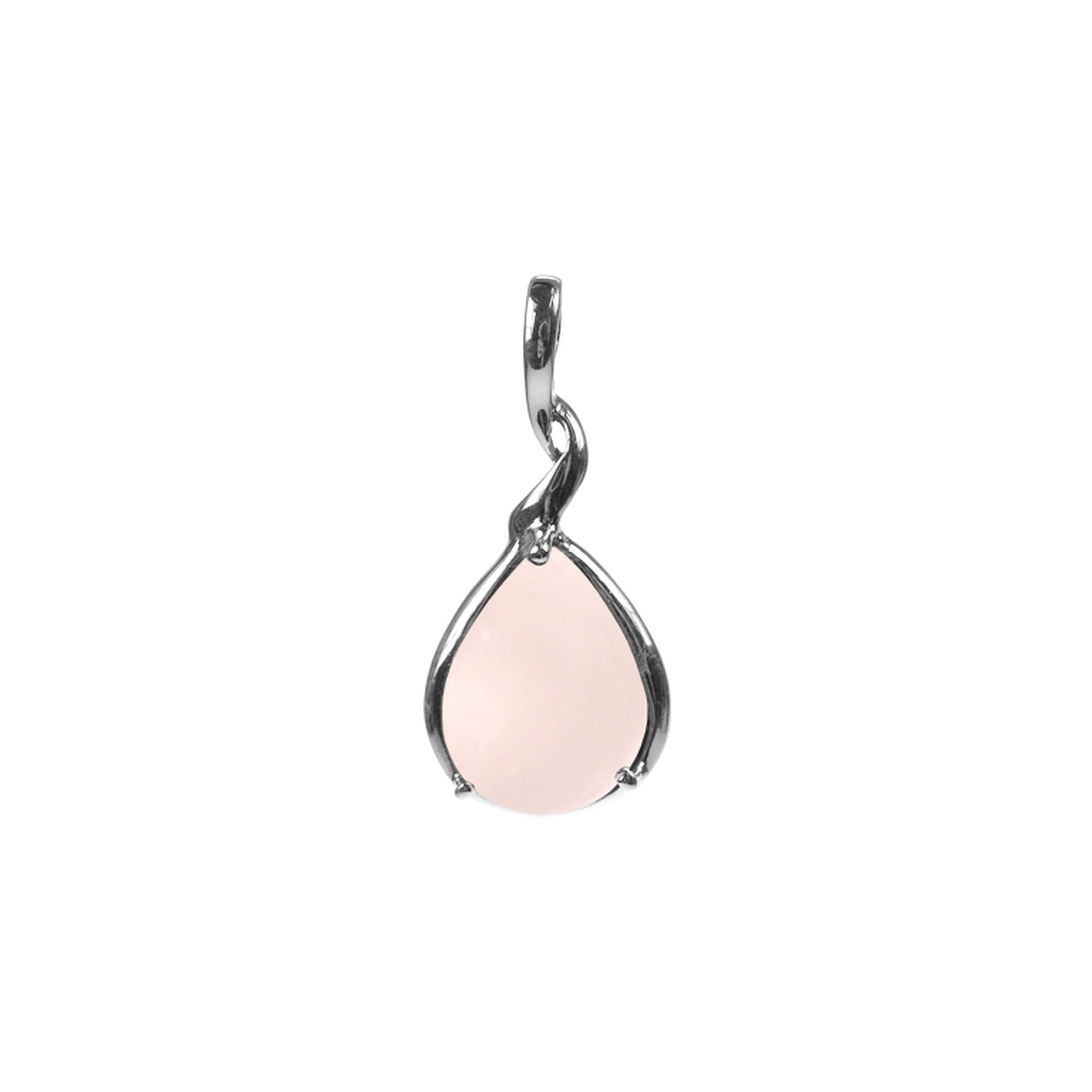 Lola rose quartz twisted stem pendant