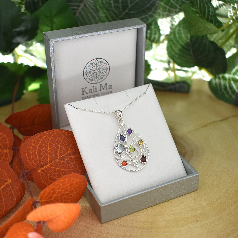 Kenna open teardrop with sprig pendant