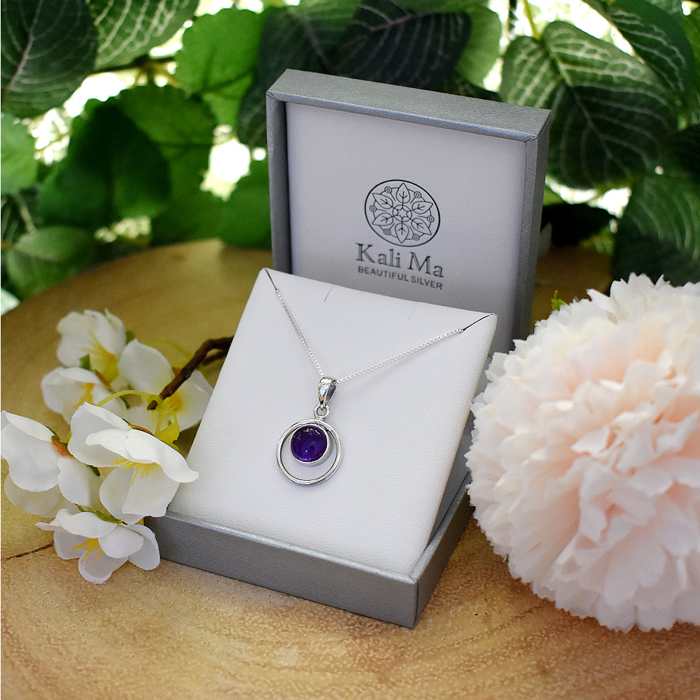 Ivy amethyst with hoop pendant