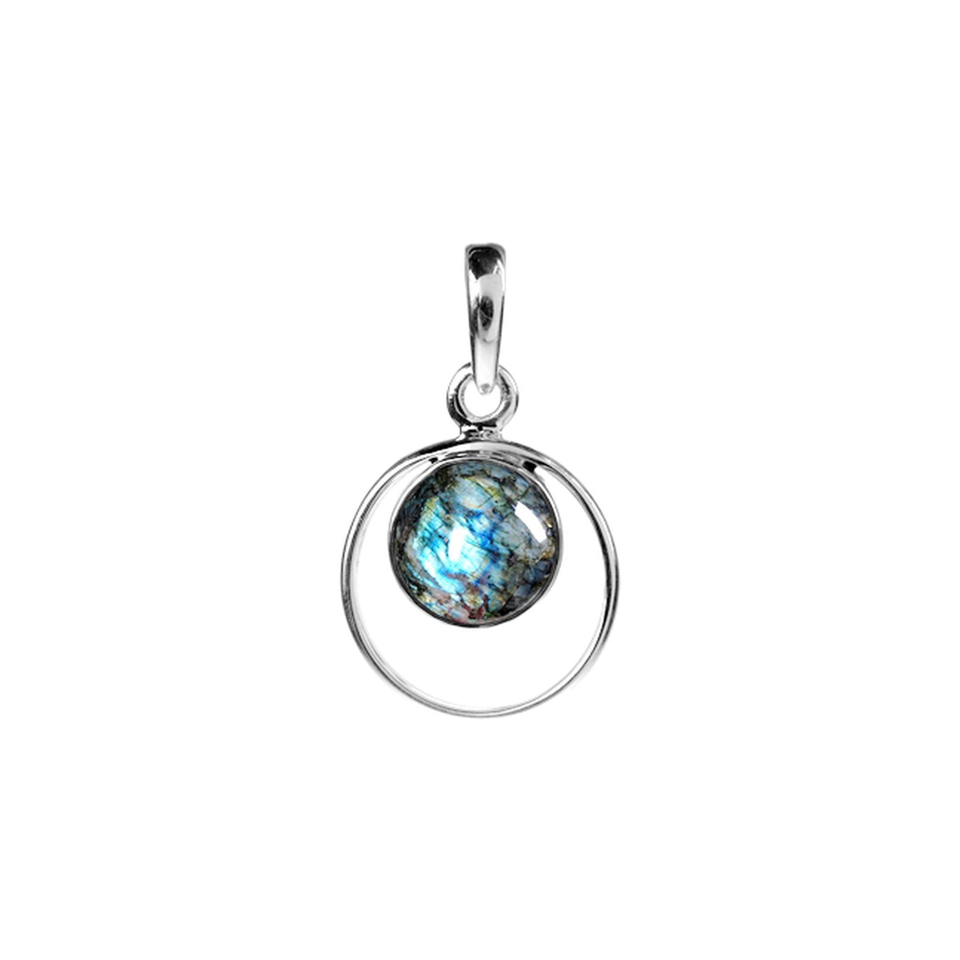 Ivy labradorite with hoop pendant