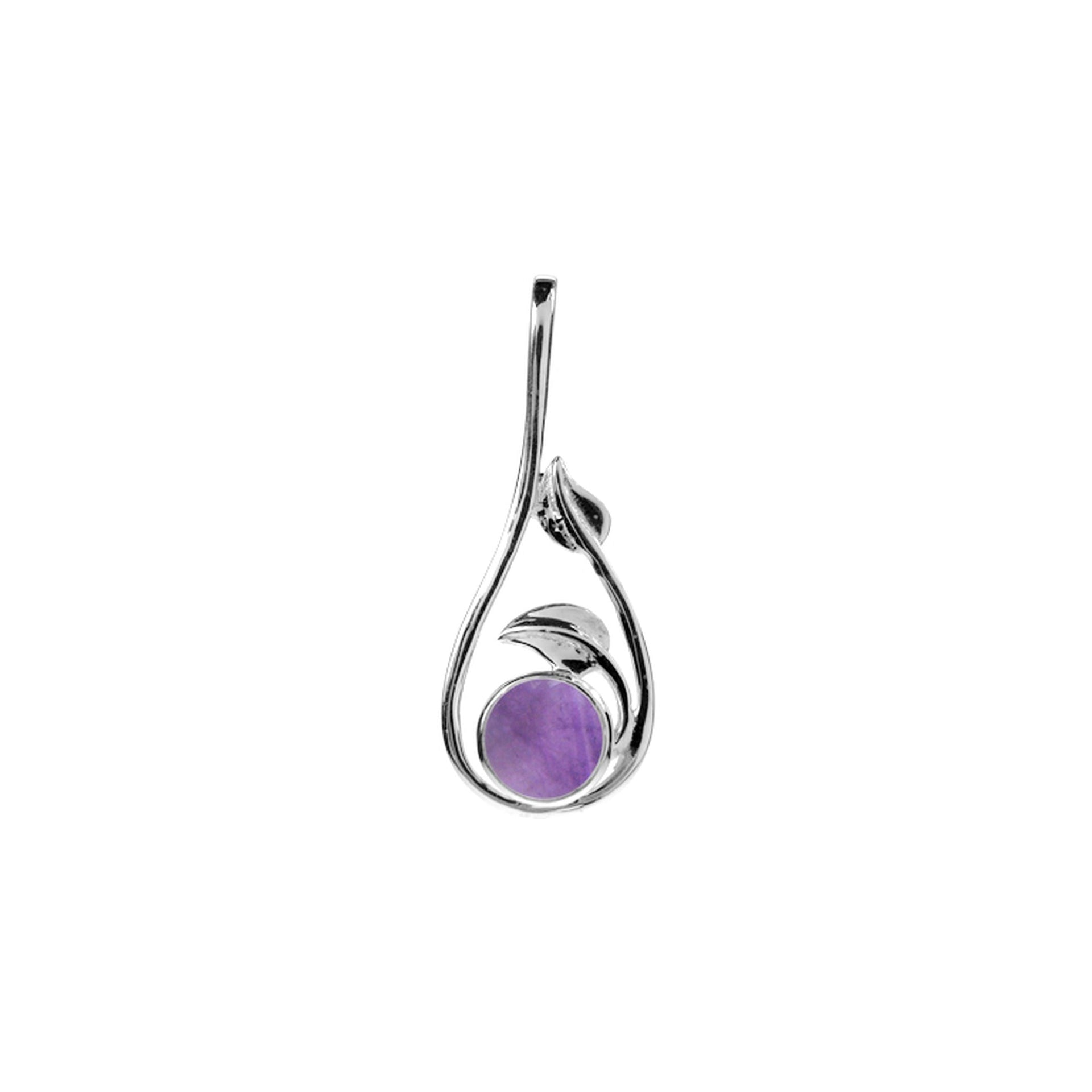 Ivy amethyst leaf pendant