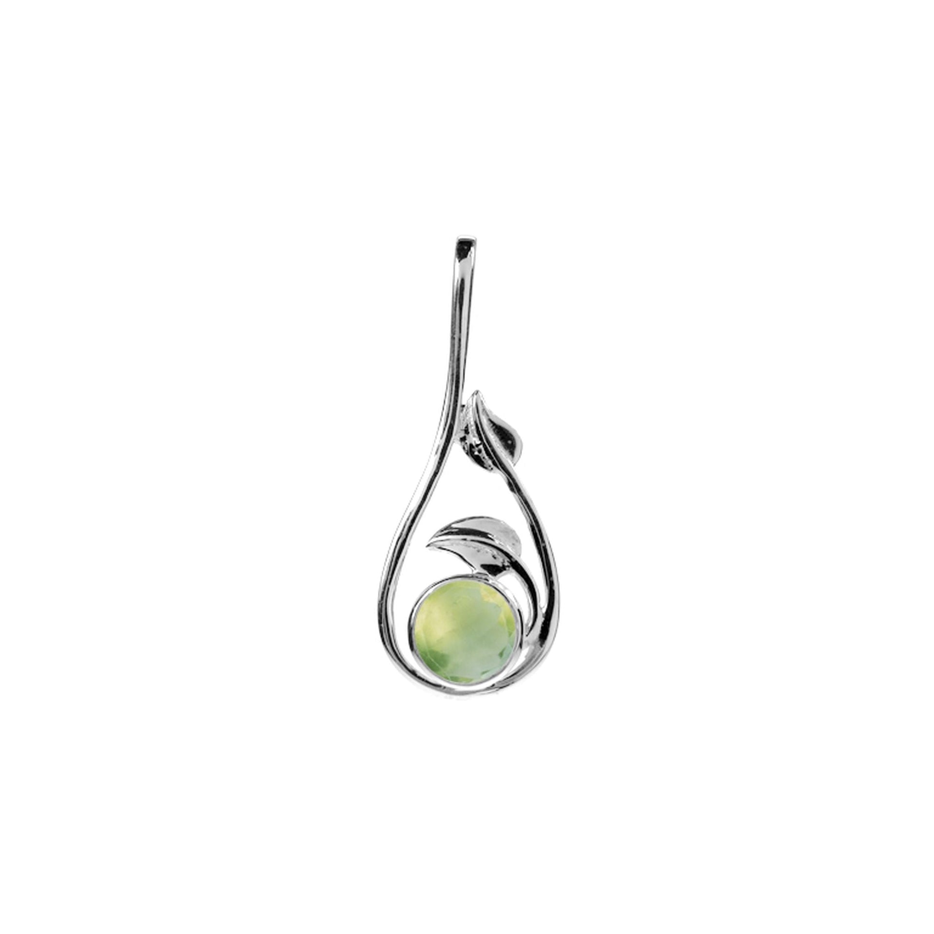 Ivy prehnite leaf pendant