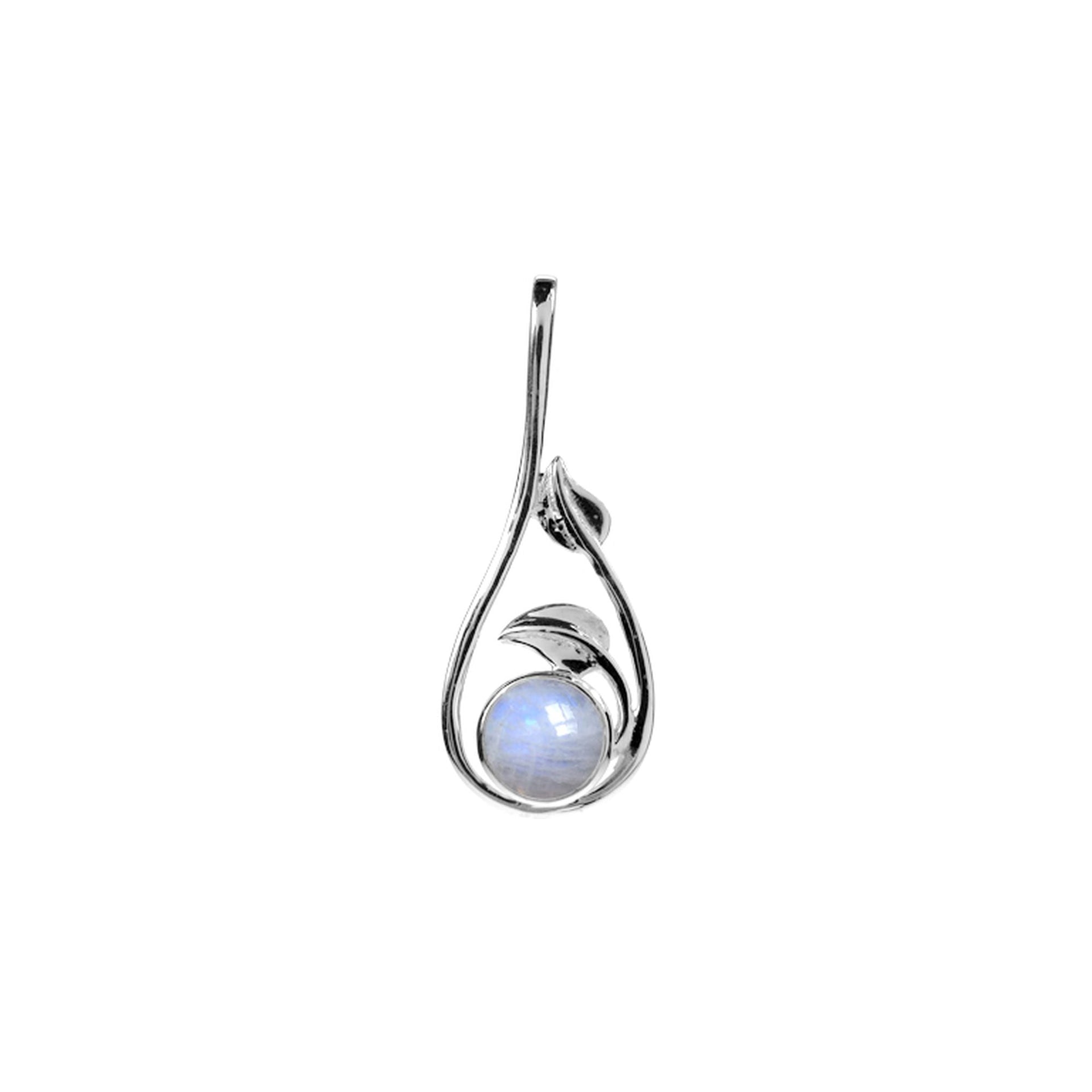 Ivy rainbow moonstone leaf pendant