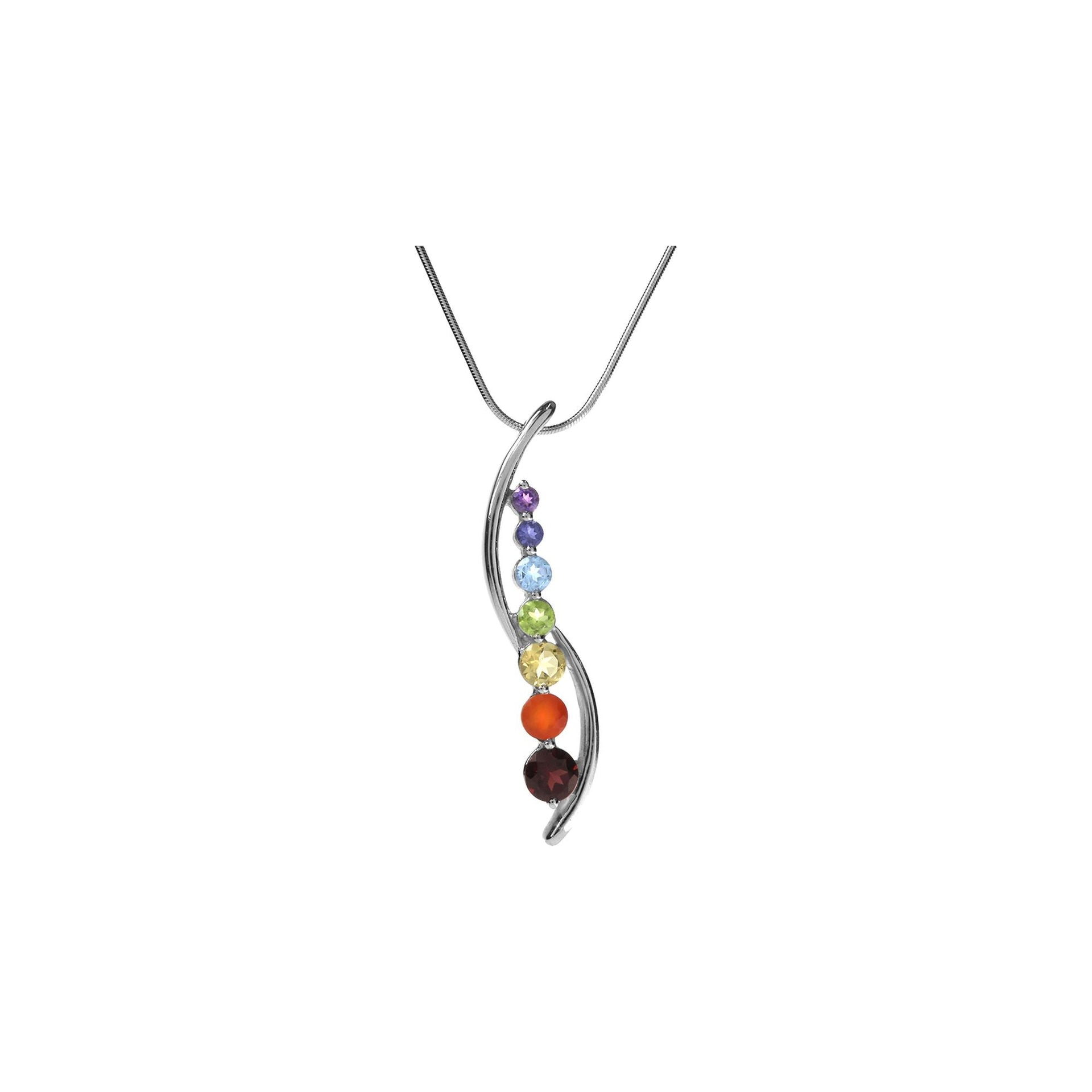 Kenna bar pendant with curved frames and chain