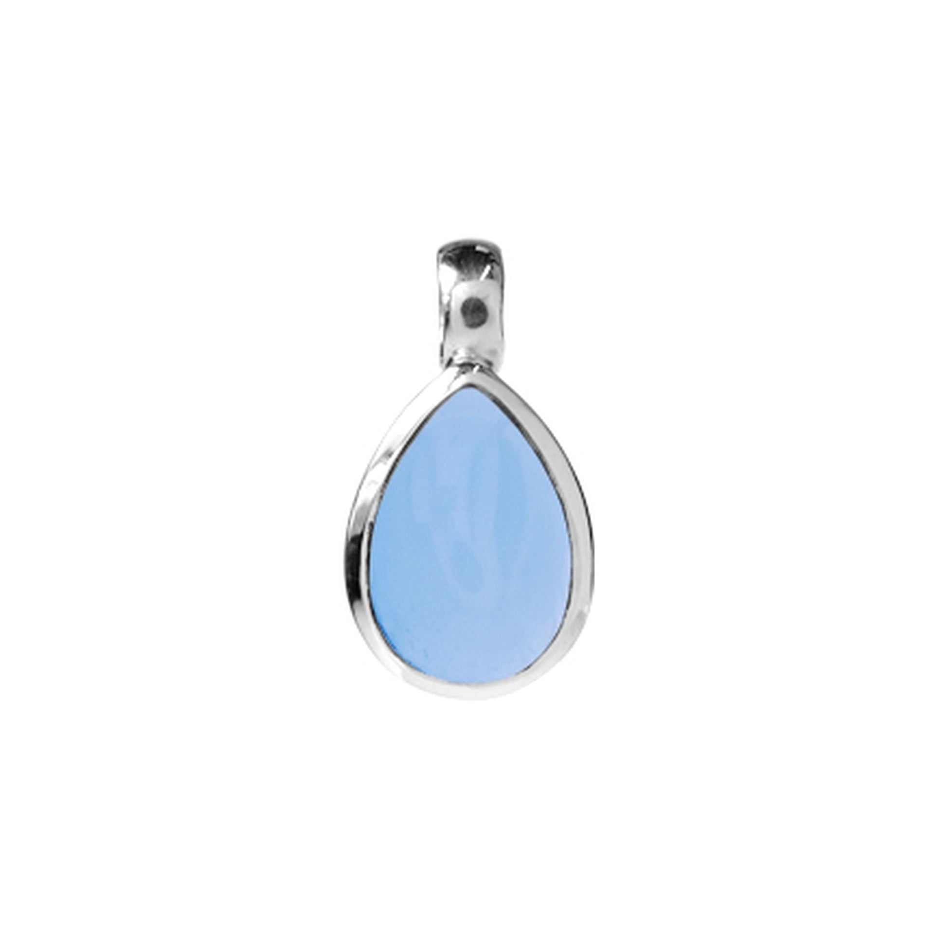 Samira fixed bale teardrop blue chalcedony pendant