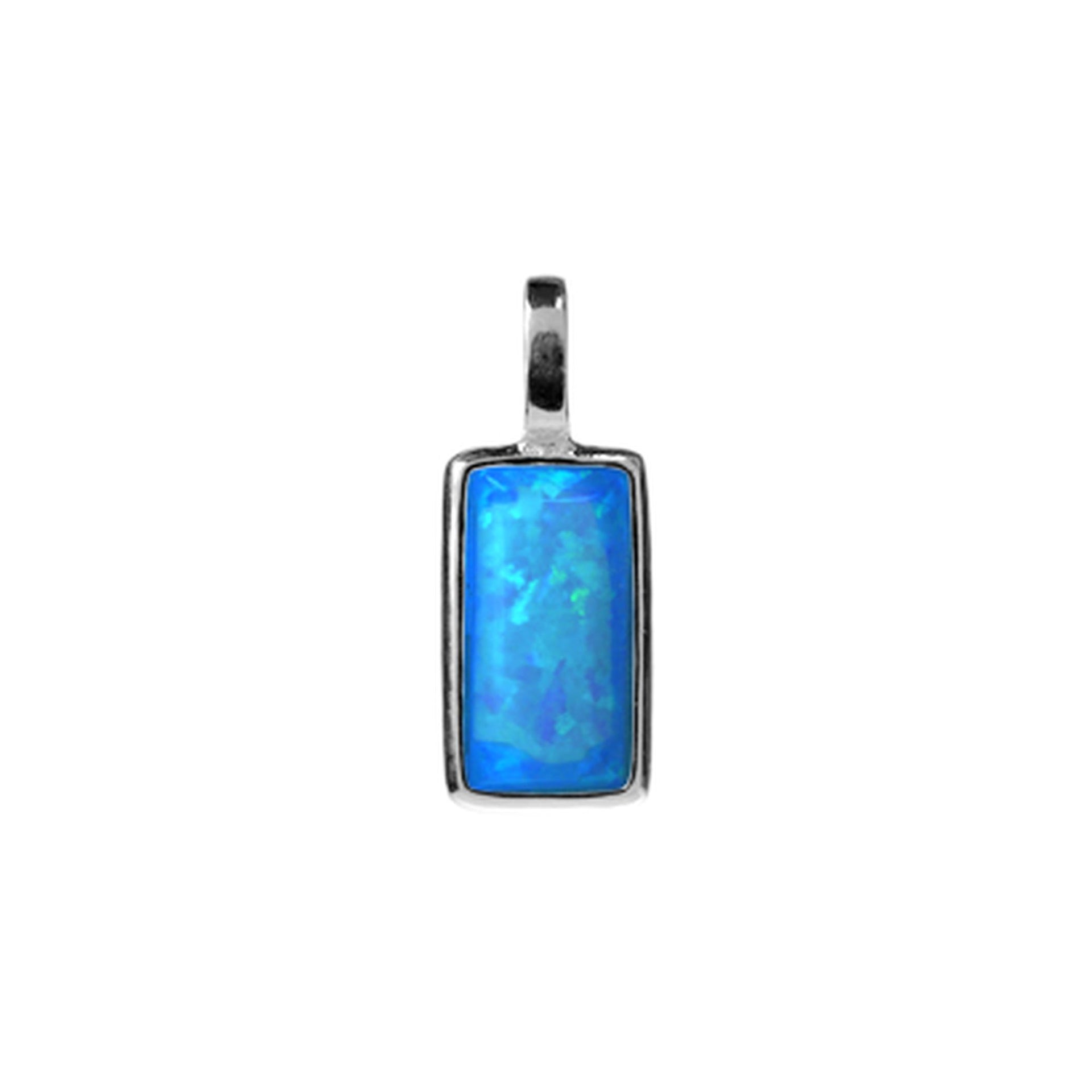 Diana blue opalique rectangular pendant