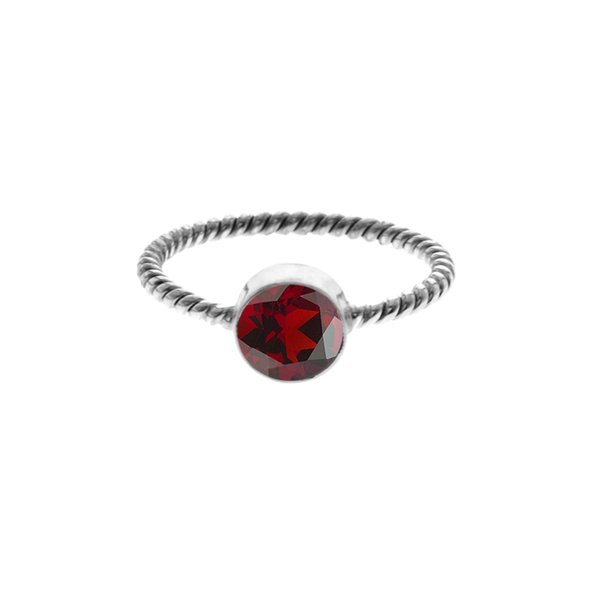 Catalina garnet facet rope band ring