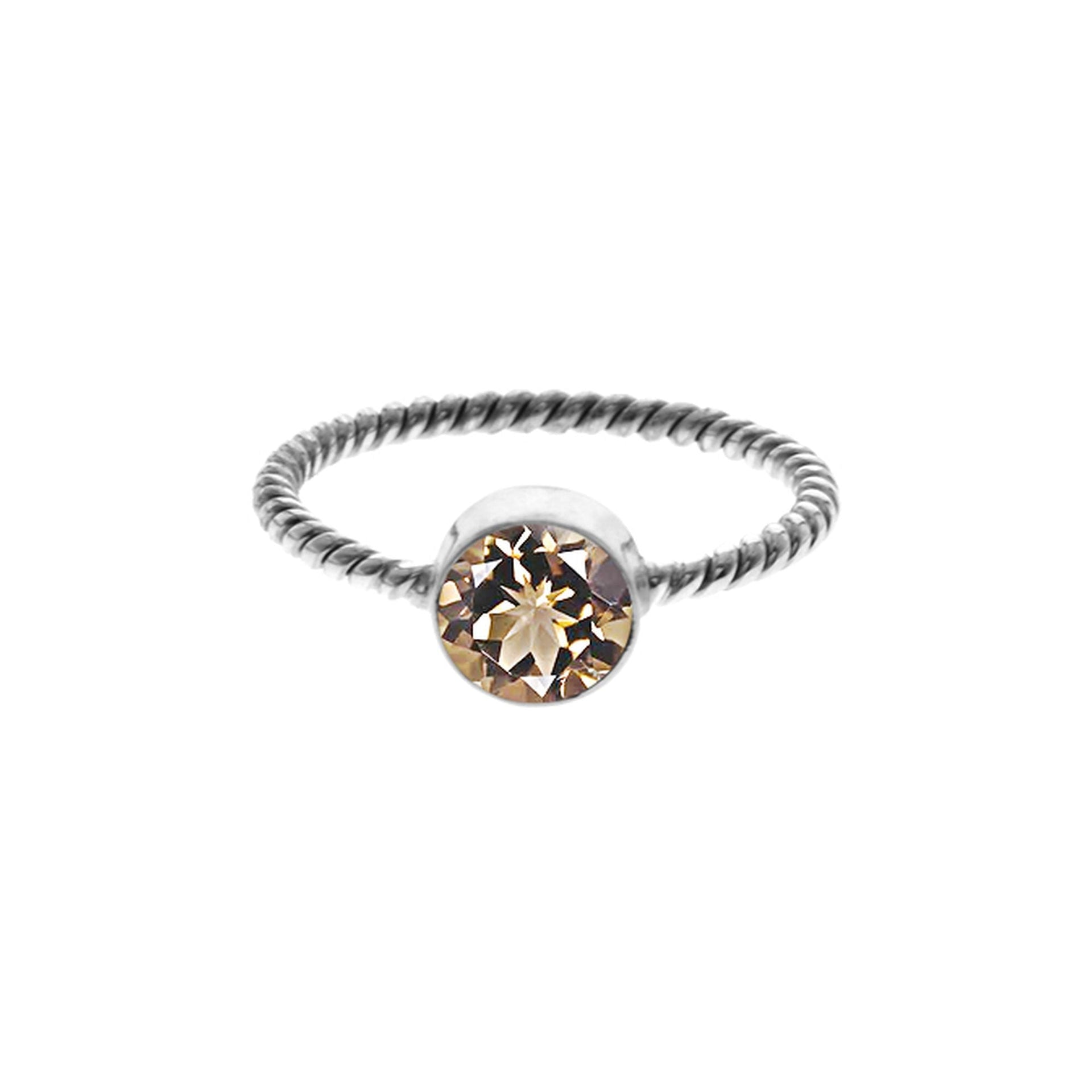 Catalina smokey quartz rope band ring